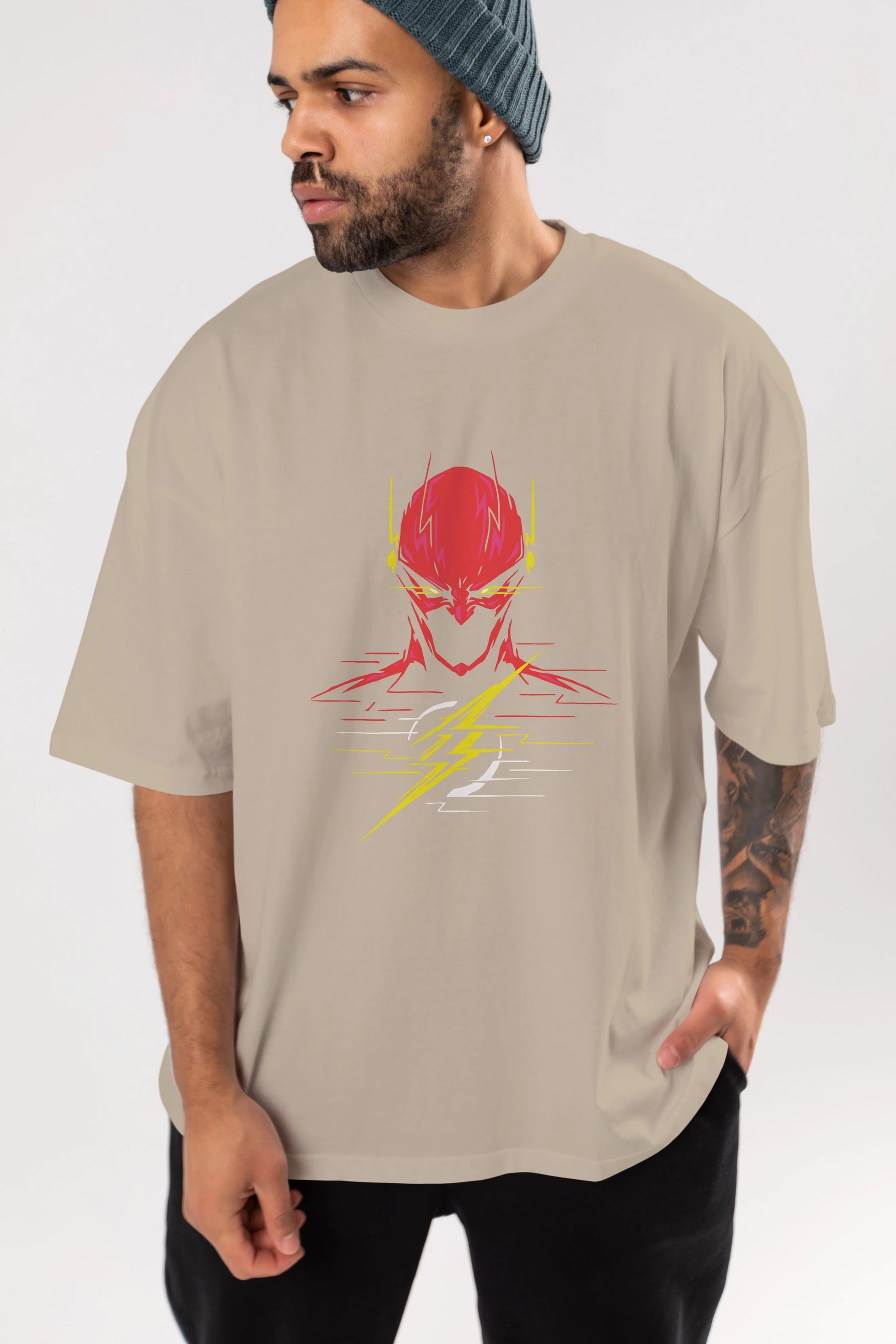 Flash Avengers (2) Ön Baskılı Oversize t-shirt Erkek Kadın Unisex %100 Pamuk Bisiklet Yaka tişort