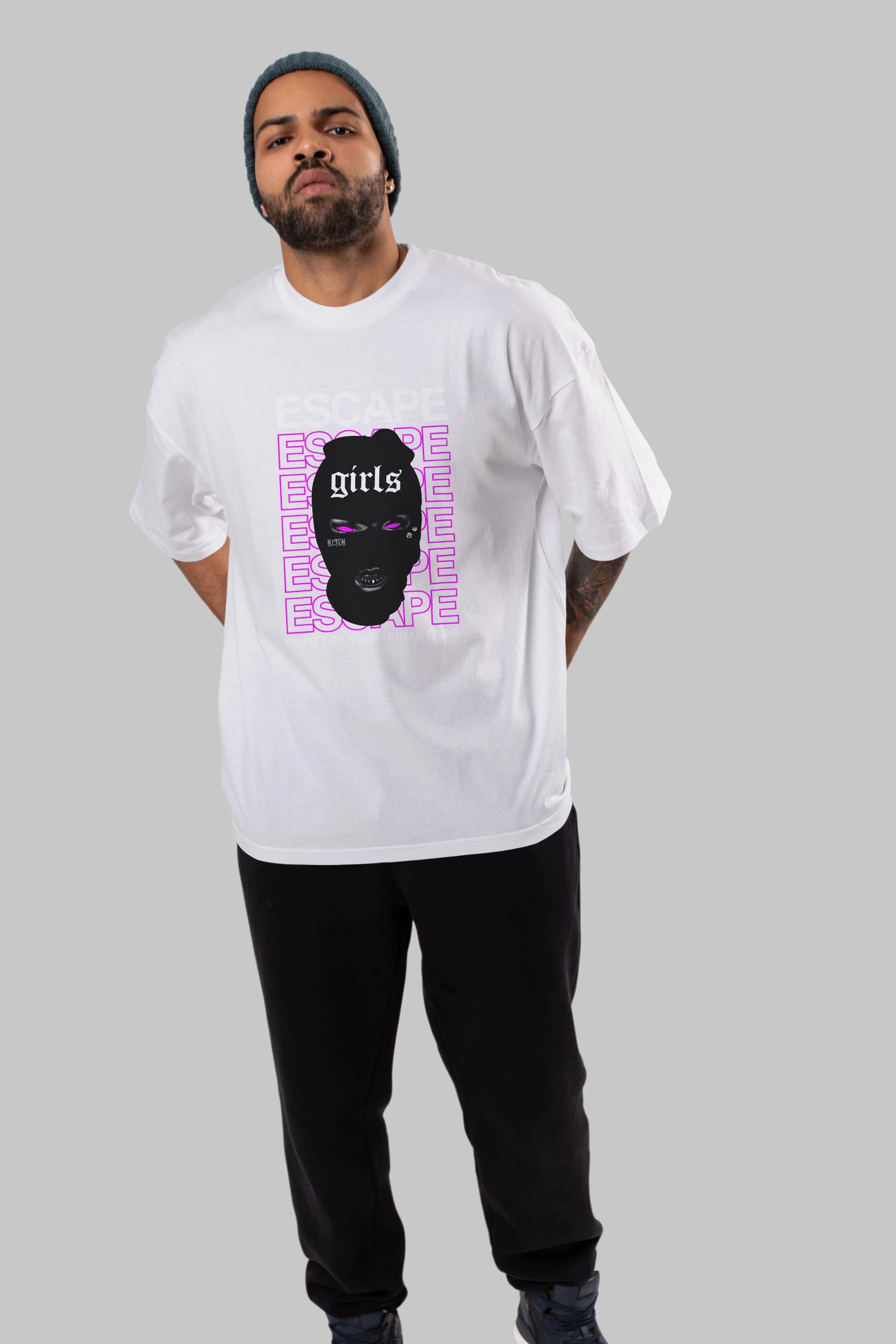 Escape Girl Ön Baskılı Oversize t-shirt Erkek Kadın Unisex