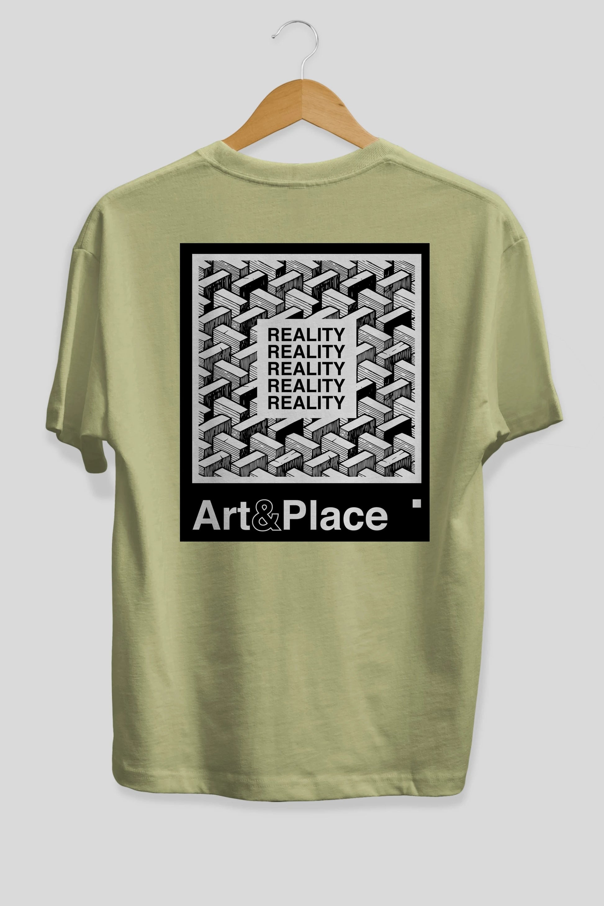 Reality Arka Baskılı Oversize t-shirt Erkek Kadın Unisex