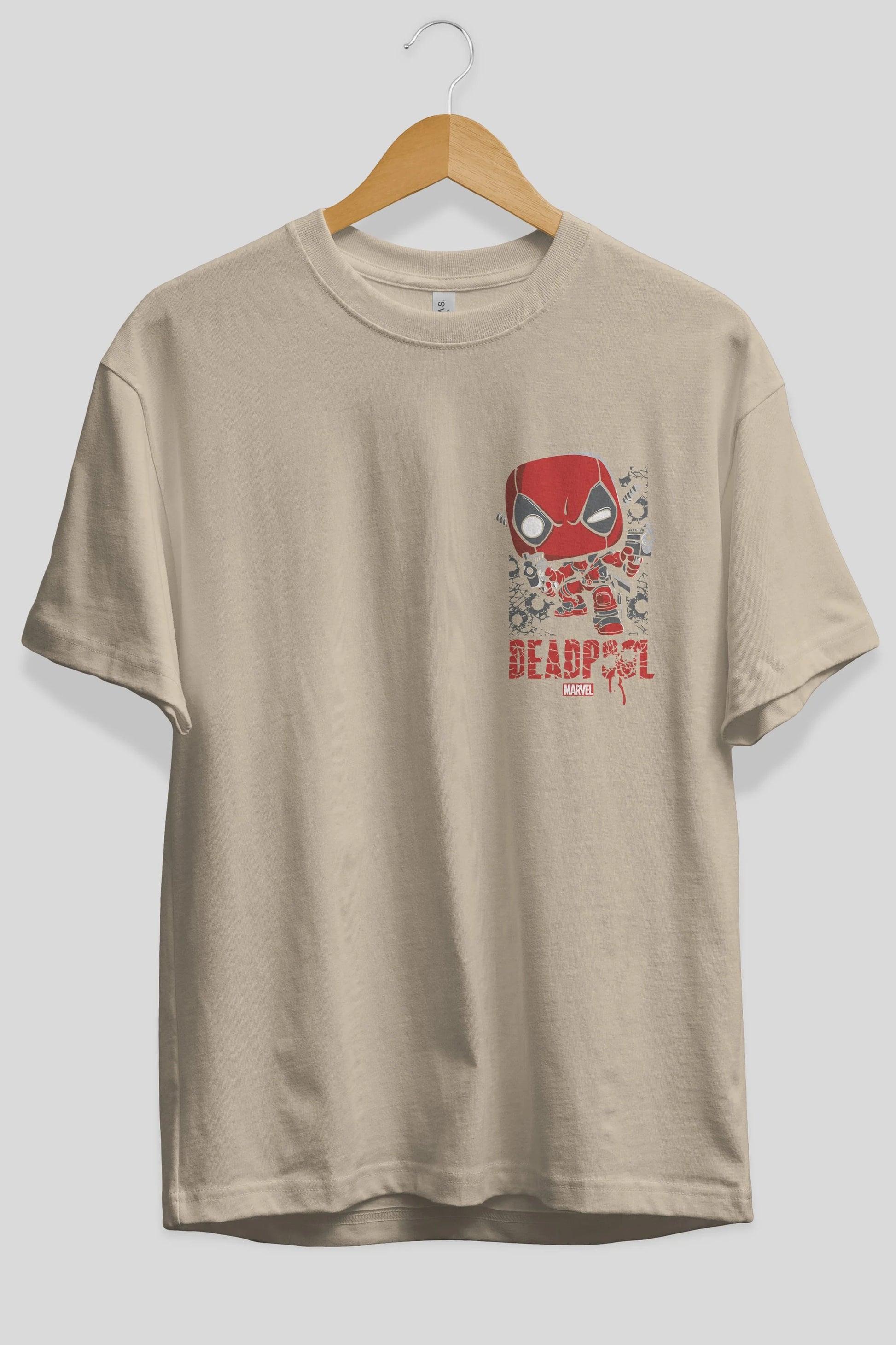 Deadpool (8) Ön Sol Baskılı Oversize t-shirt Erkek Kadın Unisex %100 Pamuk Bisiklet Yaka tişort