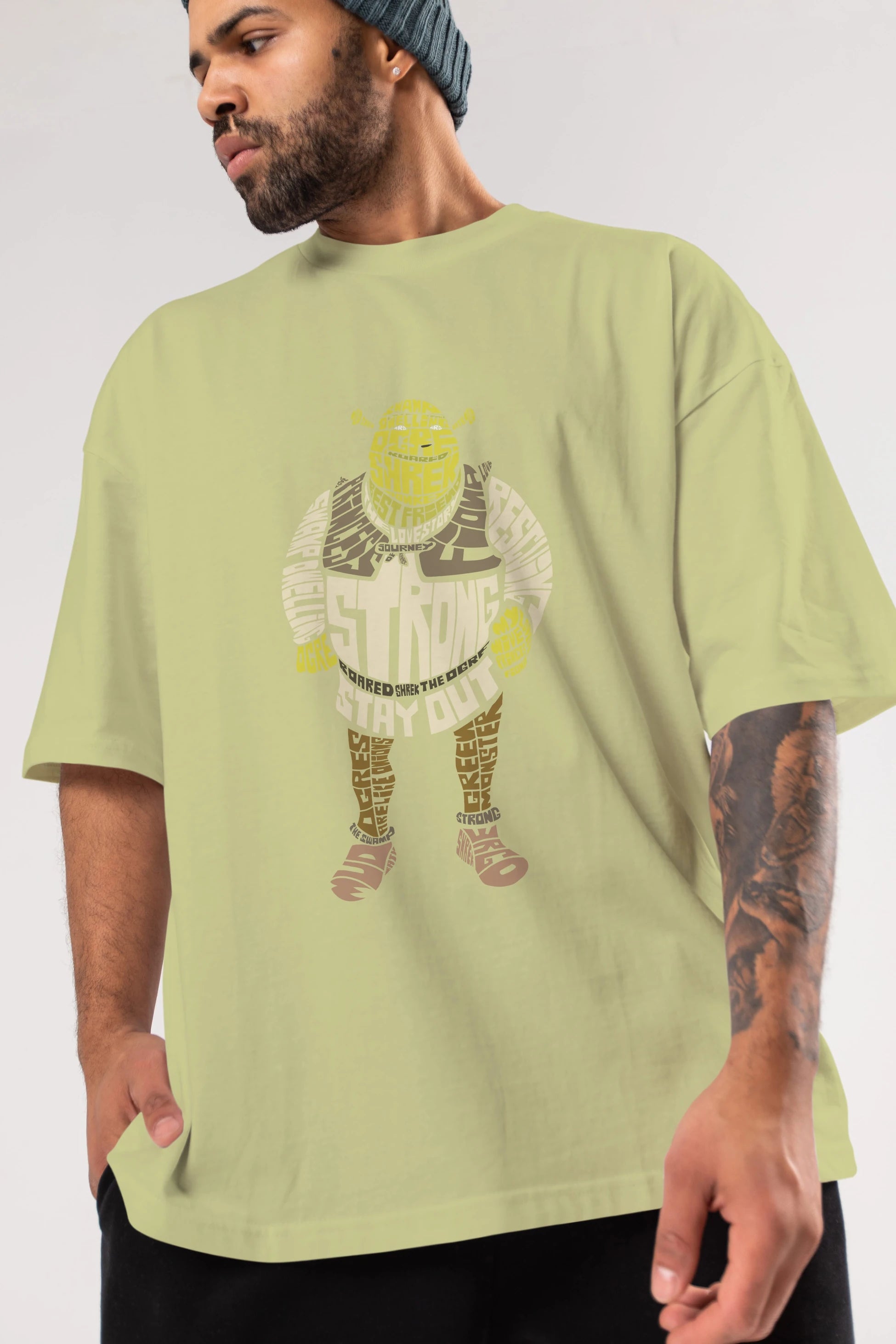 Shrek Ön Baskılı Oversize t-shirt %100 pamuk Erkek Kadın Unisex