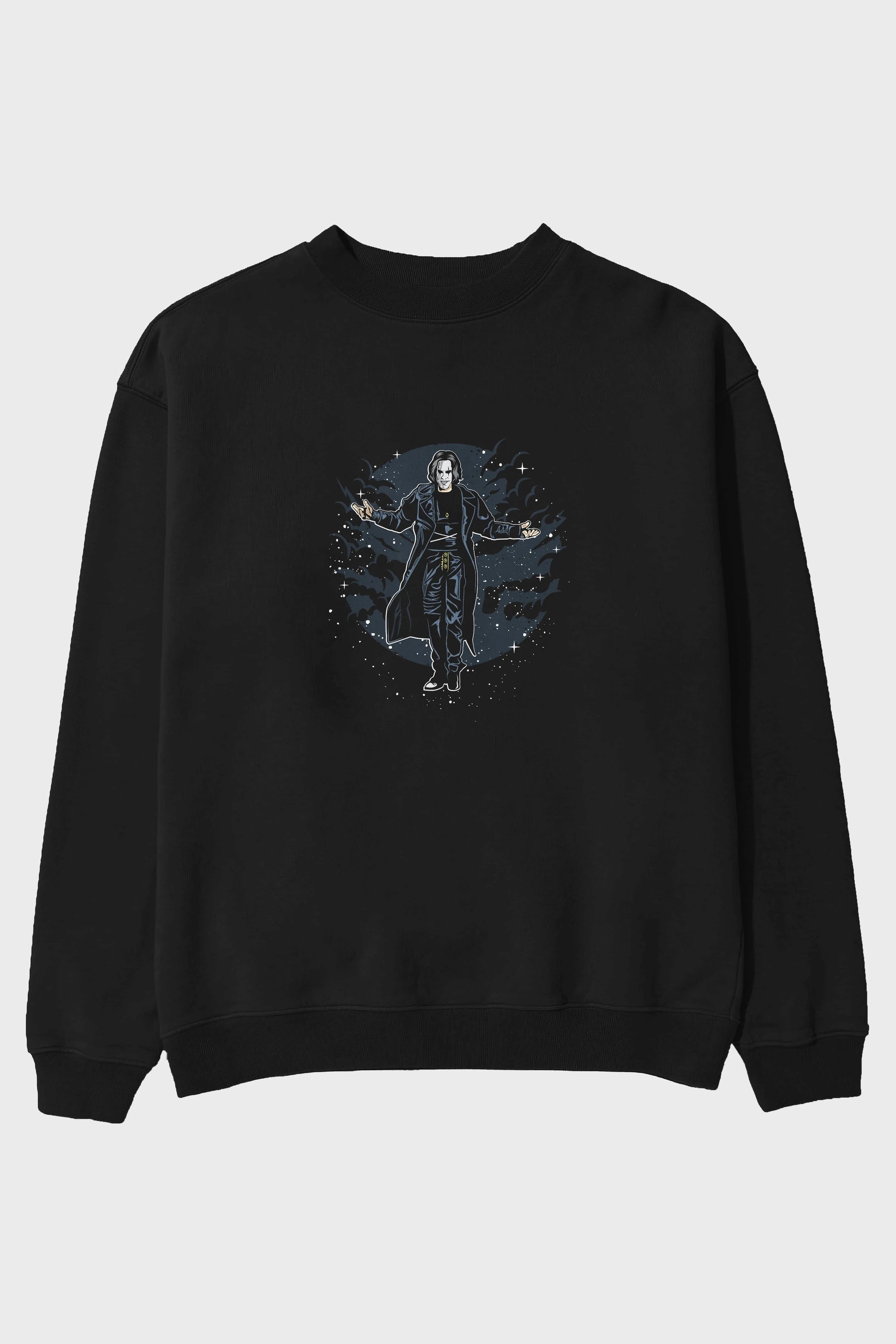The Crow Ön Baskılı Oversize Sweatshirt Erkek Kadın Unisex