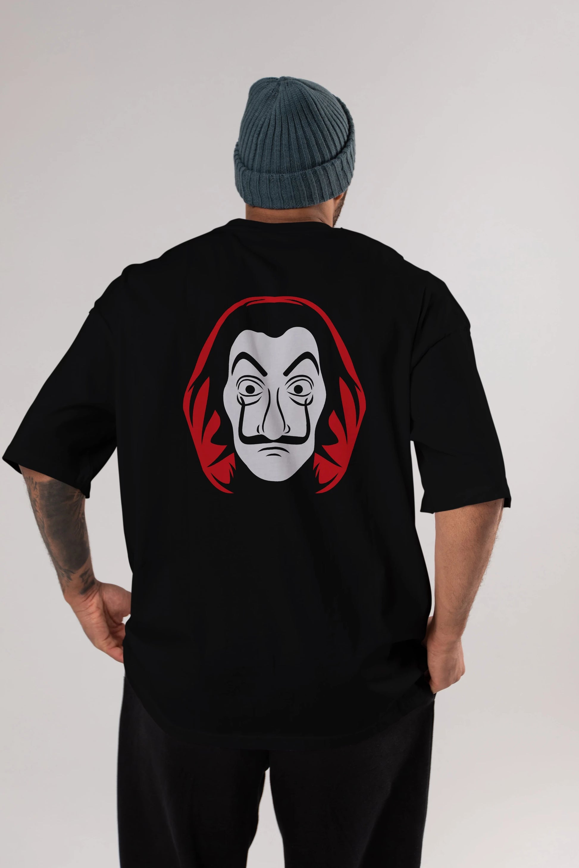 La Casa De Papel (8) Arka Baskılı Oversize t-shirt Erkek Kadın Unisex %100 Pamuk Bisiklet Yaka tişort