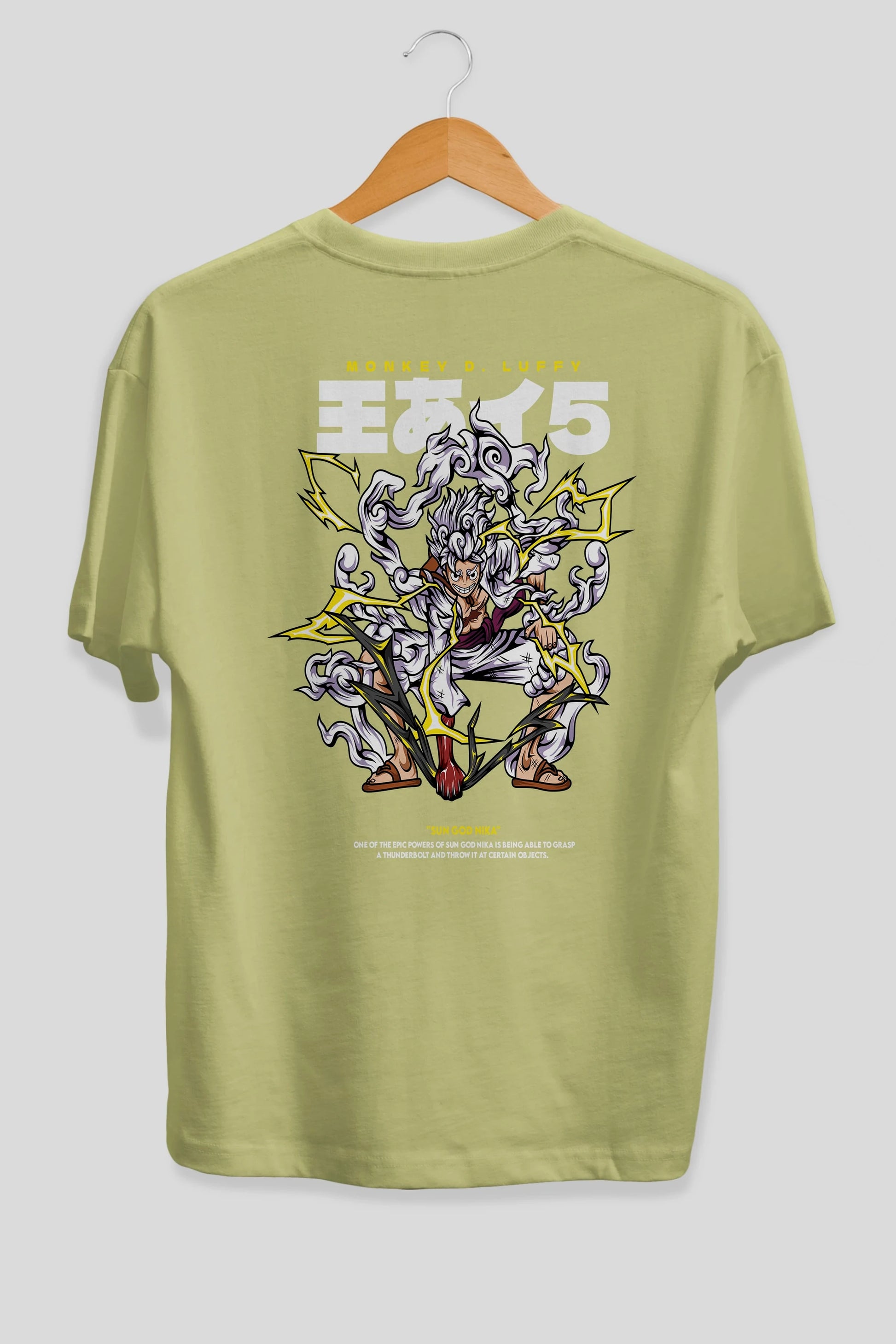 Monkey D. Luffy GEAR5 1 Anime Arka Baskılı Oversize t-shirt Erkek Kadın Unisex