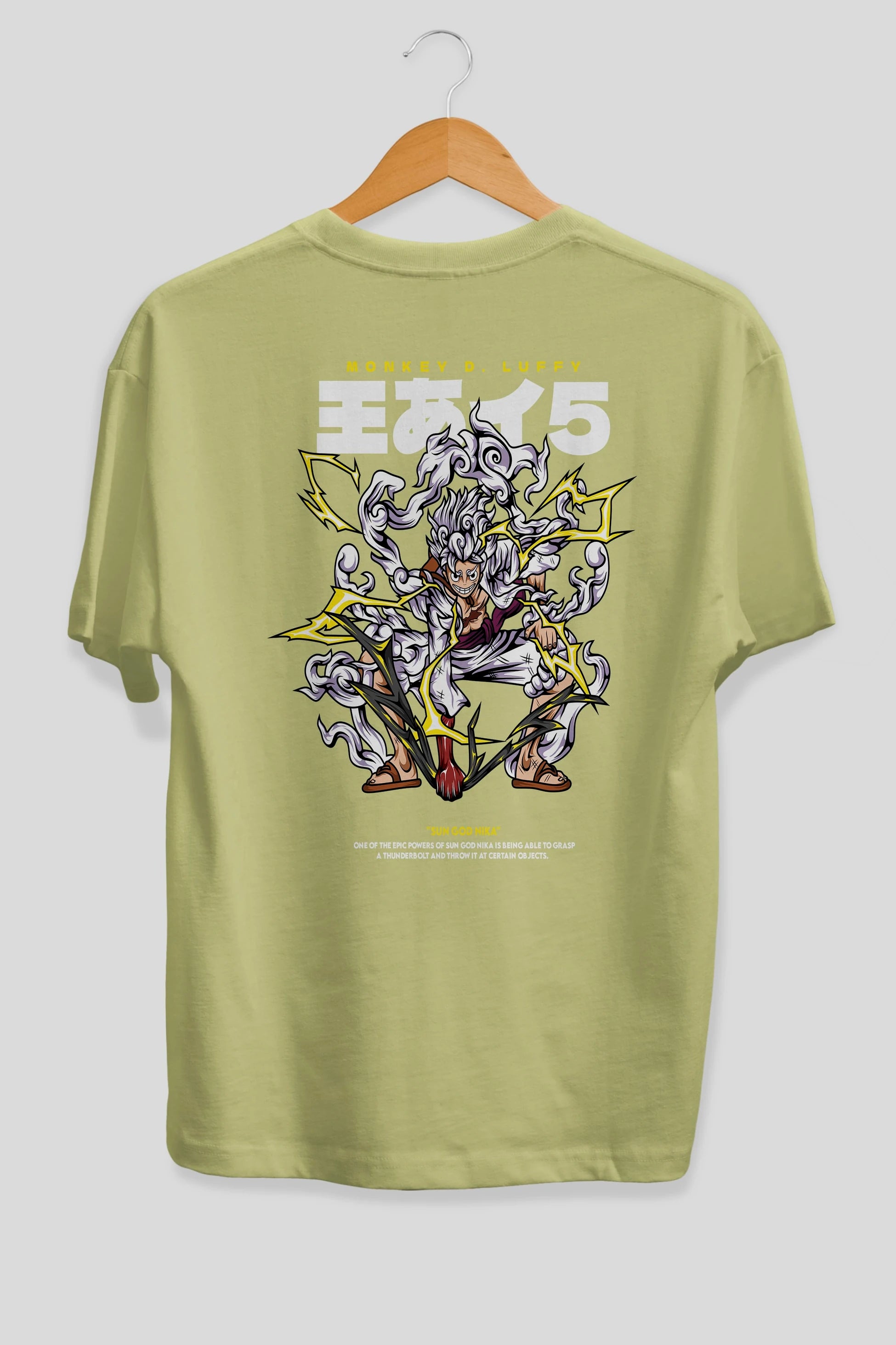 Monkey D. Luffy GEAR5 1 Anime Arka Baskılı Oversize t-shirt Erkek Kadın Unisex