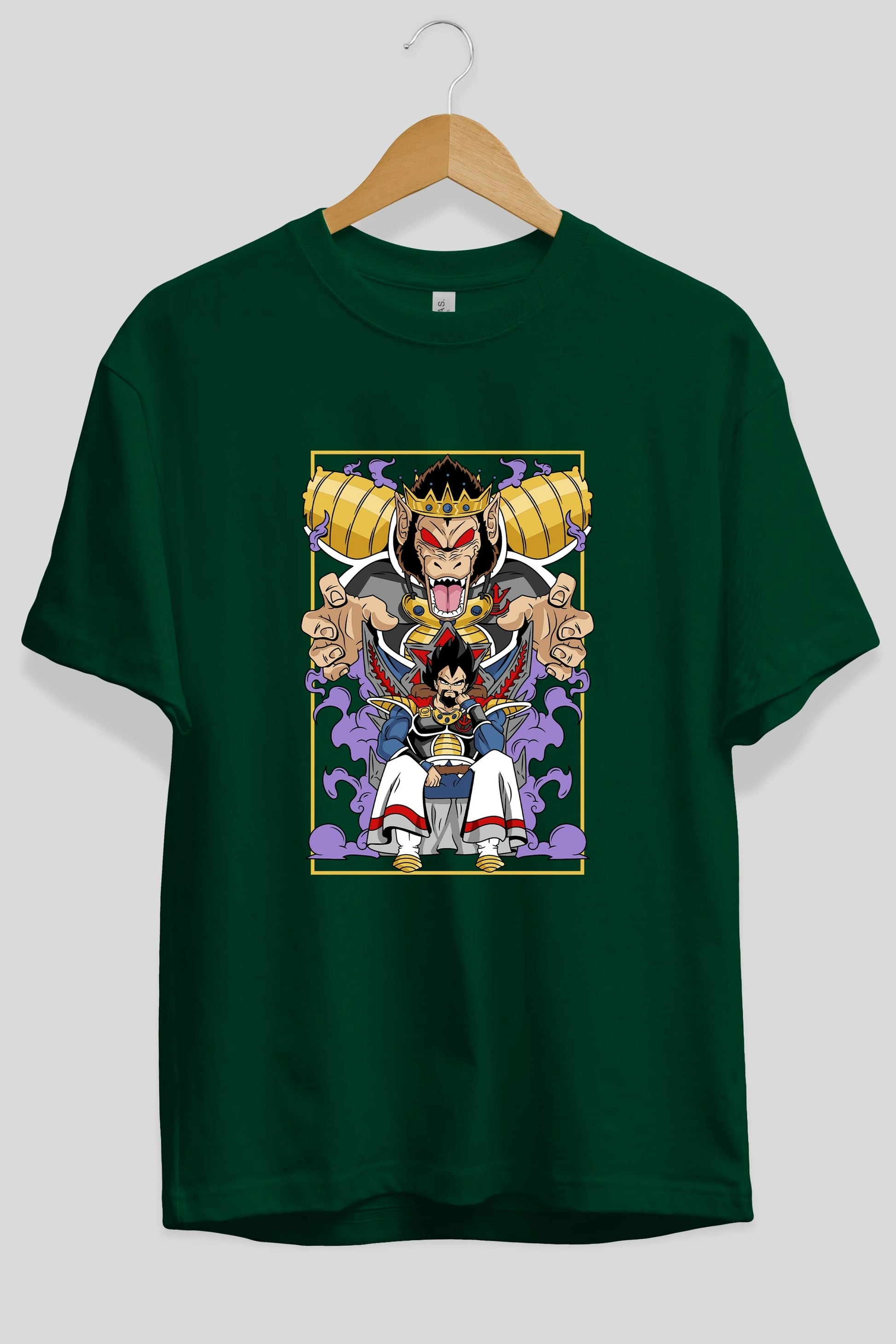 DragonBall ReyVegeta Anime Ön Baskılı Oversize t-shirt %100 pamuk Erkek Kadın Unisex