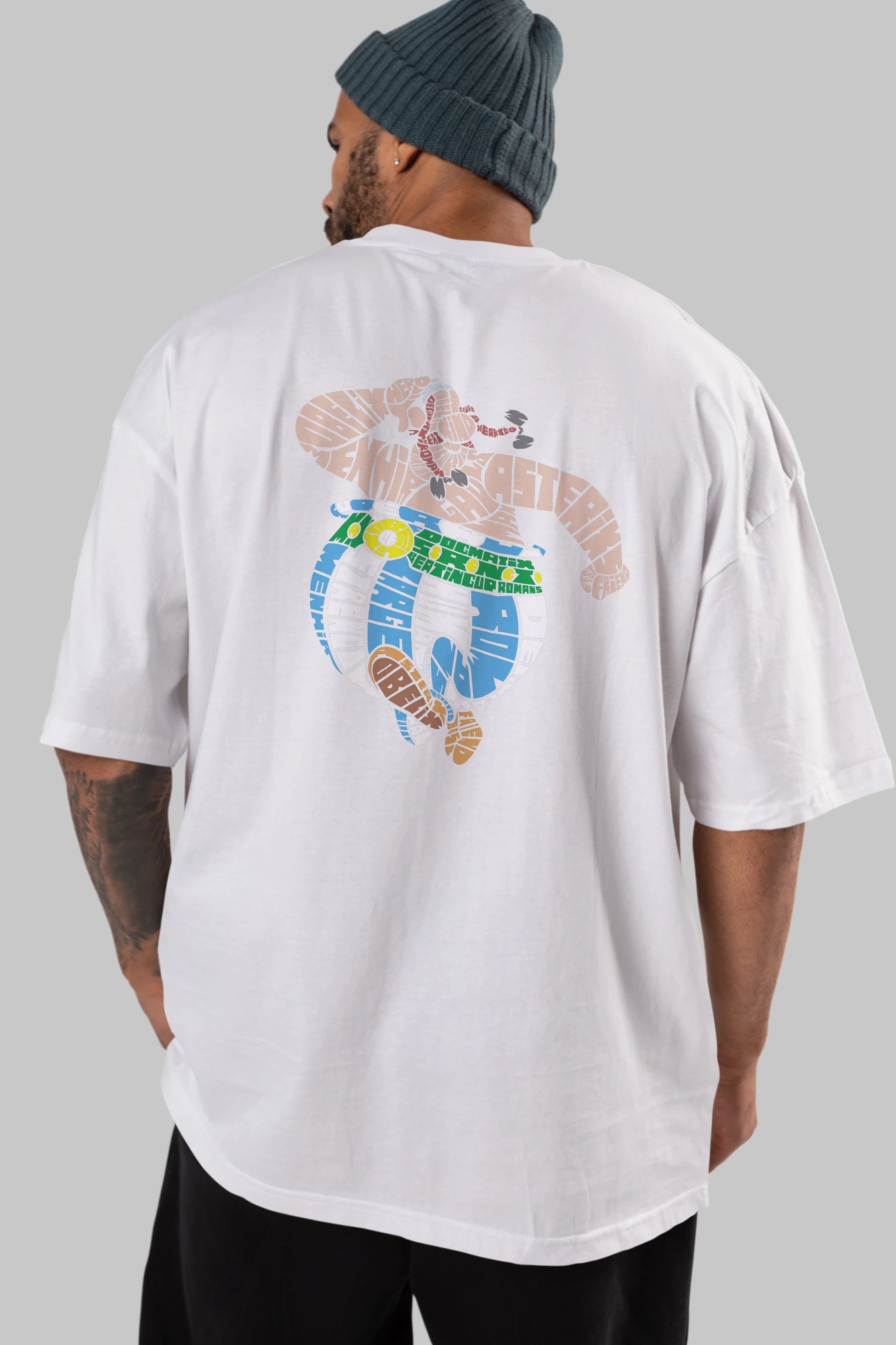 Obelix Arka Baskılı Oversize t-shirt %100 pamuk Erkek Kadın Unisex