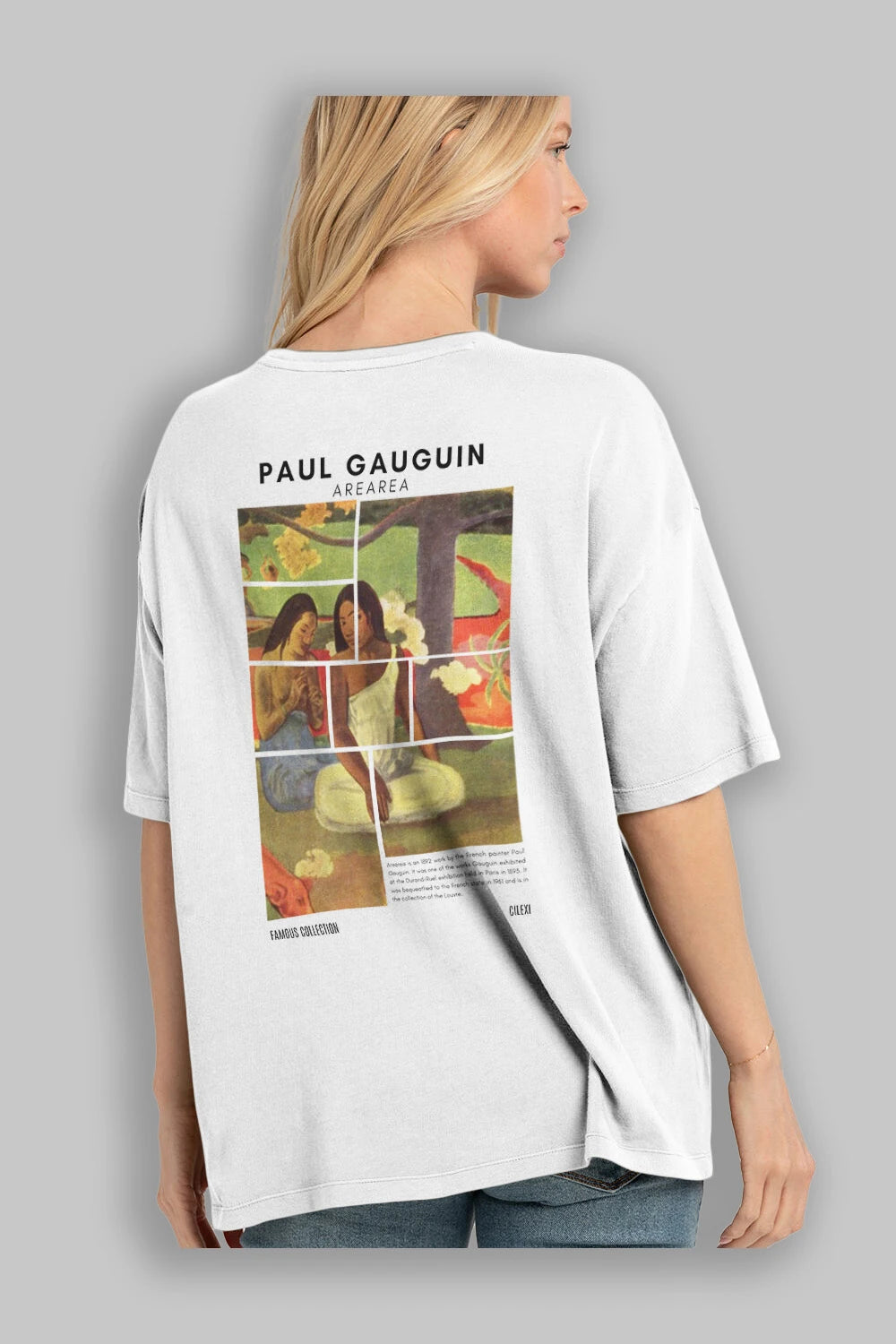 Paul Gauguin Arearea Arka Baskılı Oversize t-shirt Erkek Kadın Bisiklet Yaka Pamuk tişort