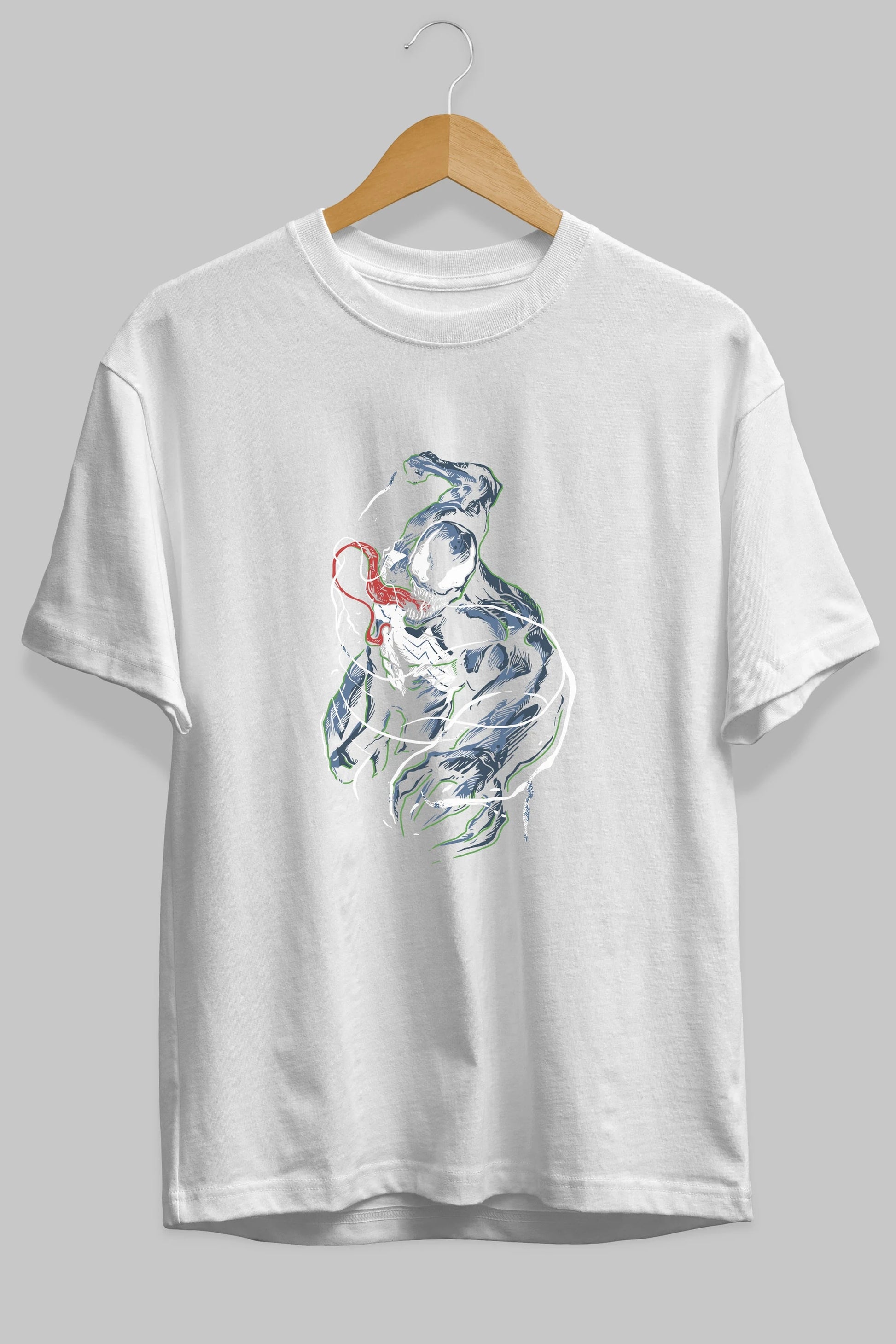 Venom (5) Ön Baskılı Oversize t-shirt Erkek Kadın Unisex %100 Pamuk Bisiklet Yaka tişort