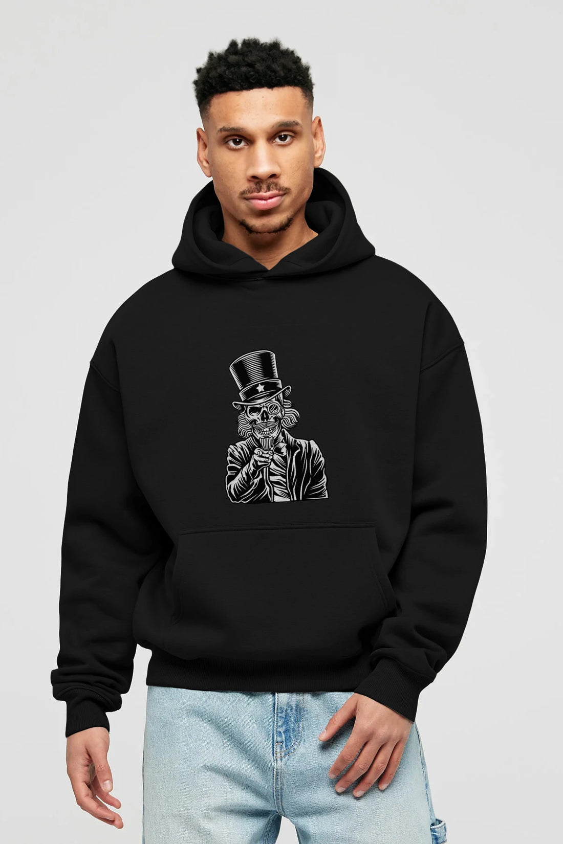 I Want You Skull Ön Baskılı Hoodie Oversize Kapüşonlu Sweatshirt Erkek Kadın Unisex