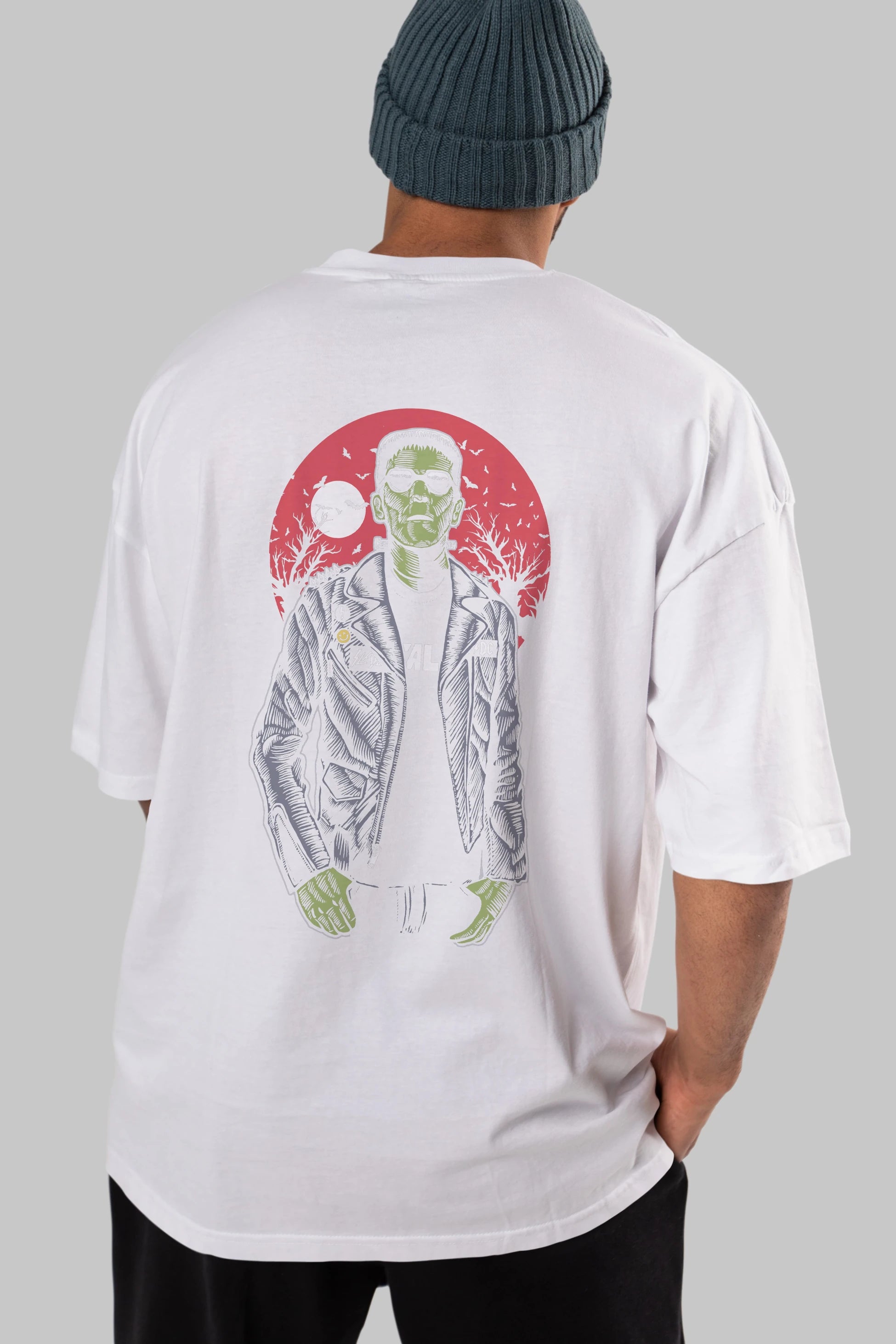Frank Arka Baskılı Oversize t-shirt Erkek Kadın Unisex %100 Pamuk