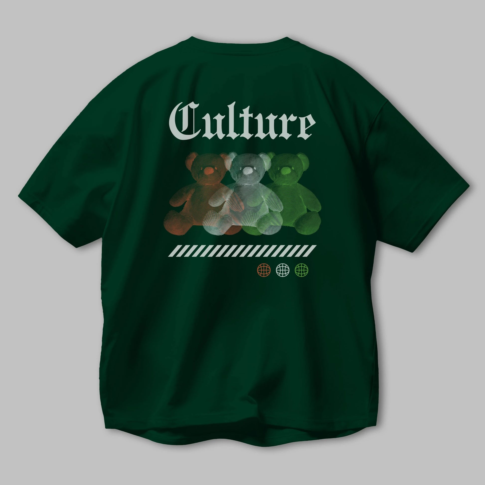 Culture Bear Arka Baskılı Oversize t-shirt Erkek Kadın Unisex