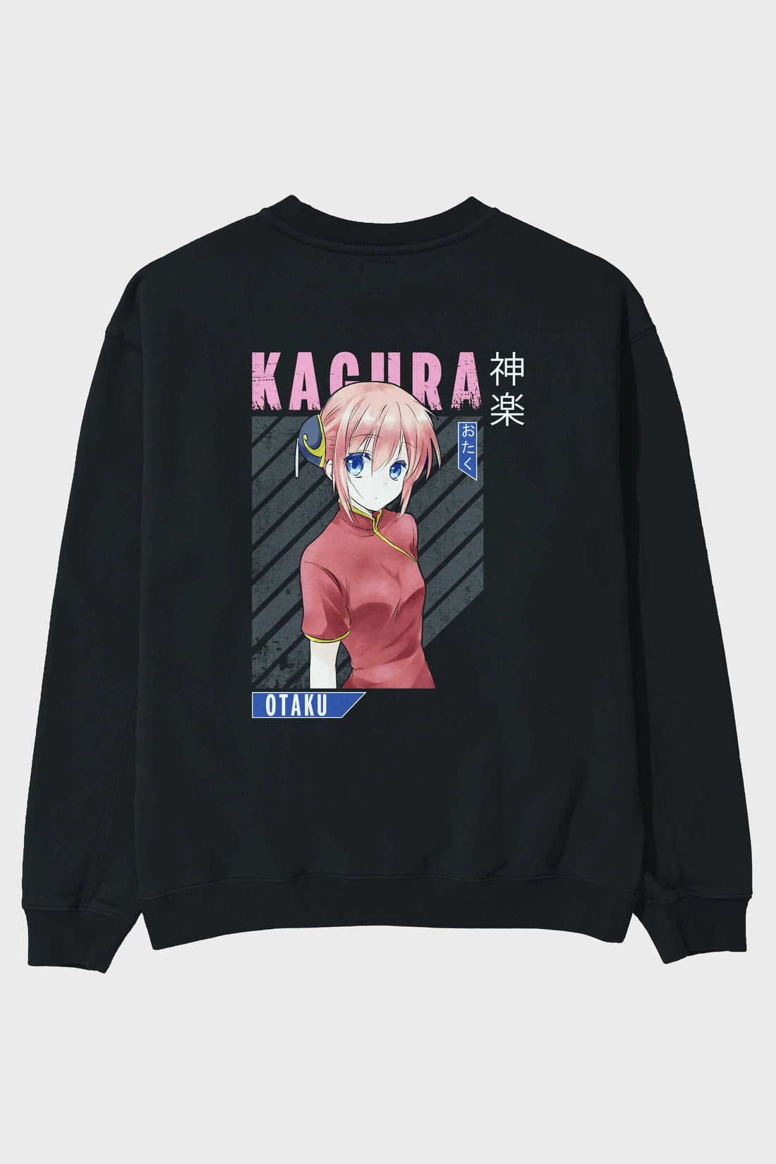 Kagura GINTAMA Anime Arka Baskılı Oversize Sweatshirt Erkek Kadın Unisex