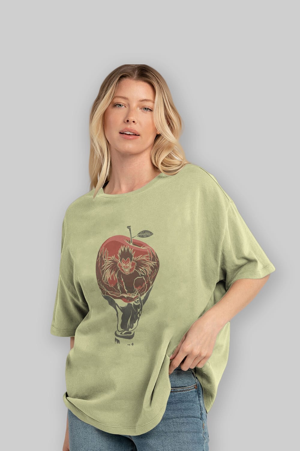 DEATH NOTE -RYUK Anime Ön Baskılı Oversize t-shirt %100 pamuk Erkek Kadın Unisex