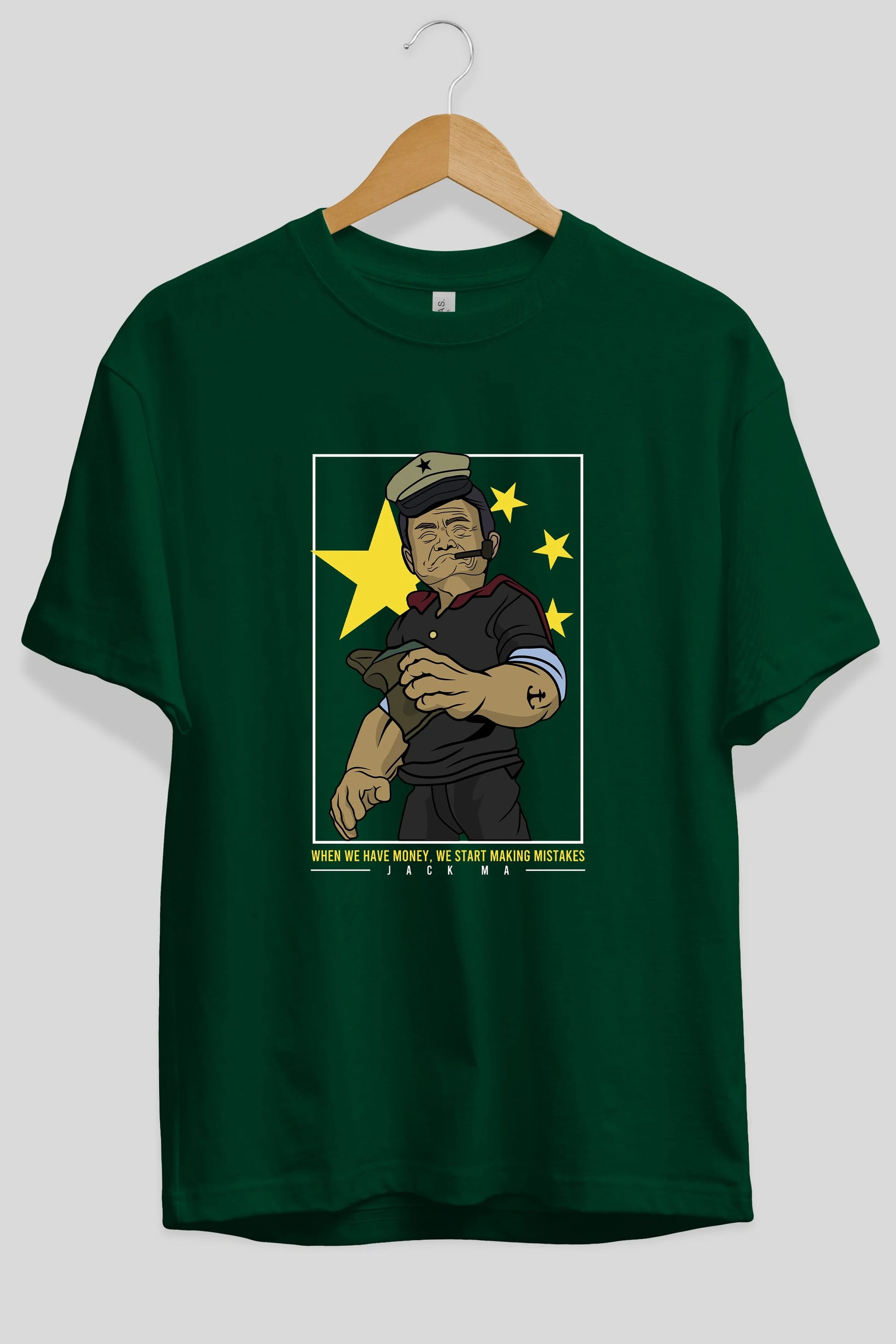 Popeye Jack Ma Ön Baskılı Oversize t-shirt Erkek Kadın Unisex %100 Pamuk tişort