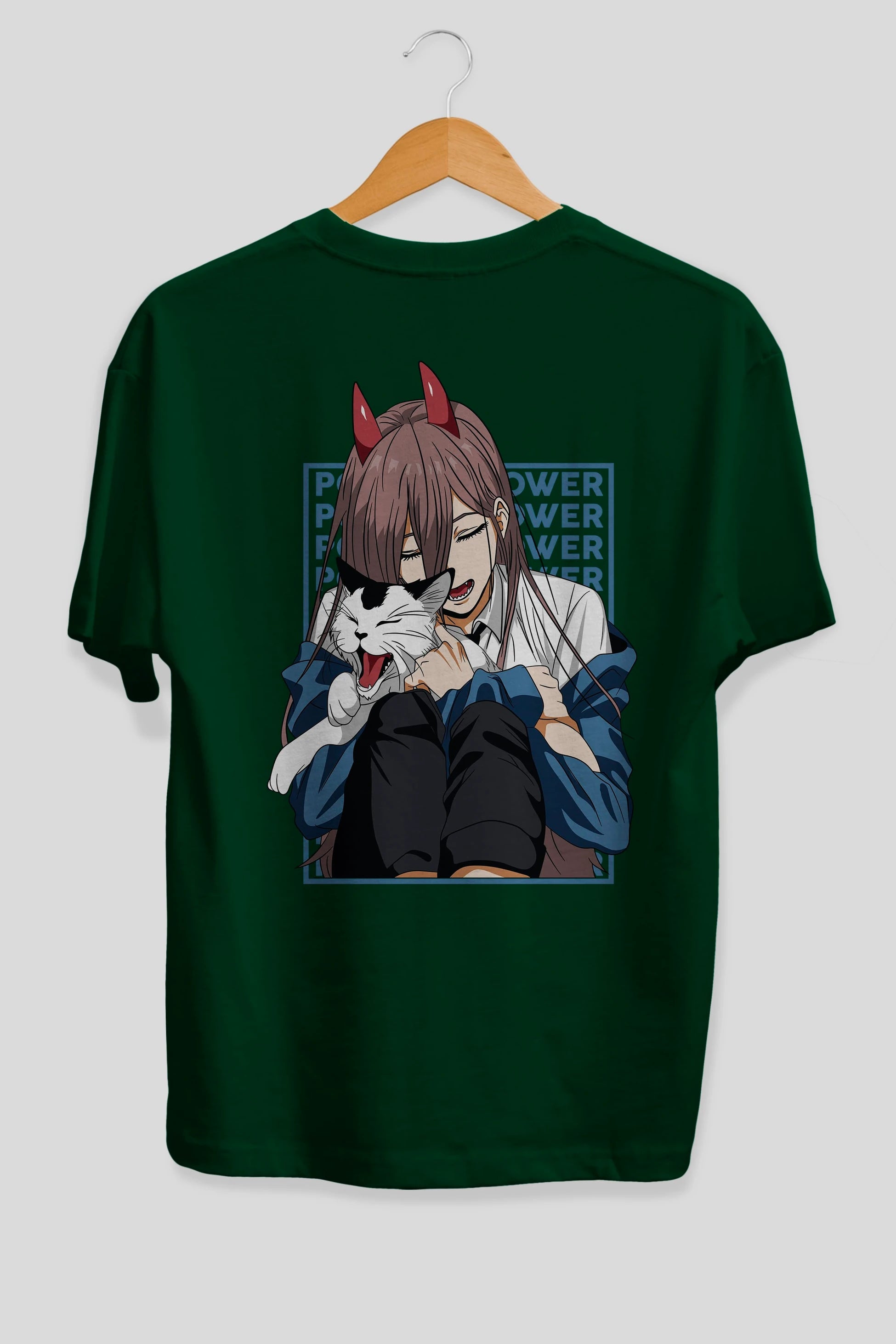 POWER CHAINSAWMAN Anime Arka Baskılı Oversize t-shirt Erkek Kadın Unisex