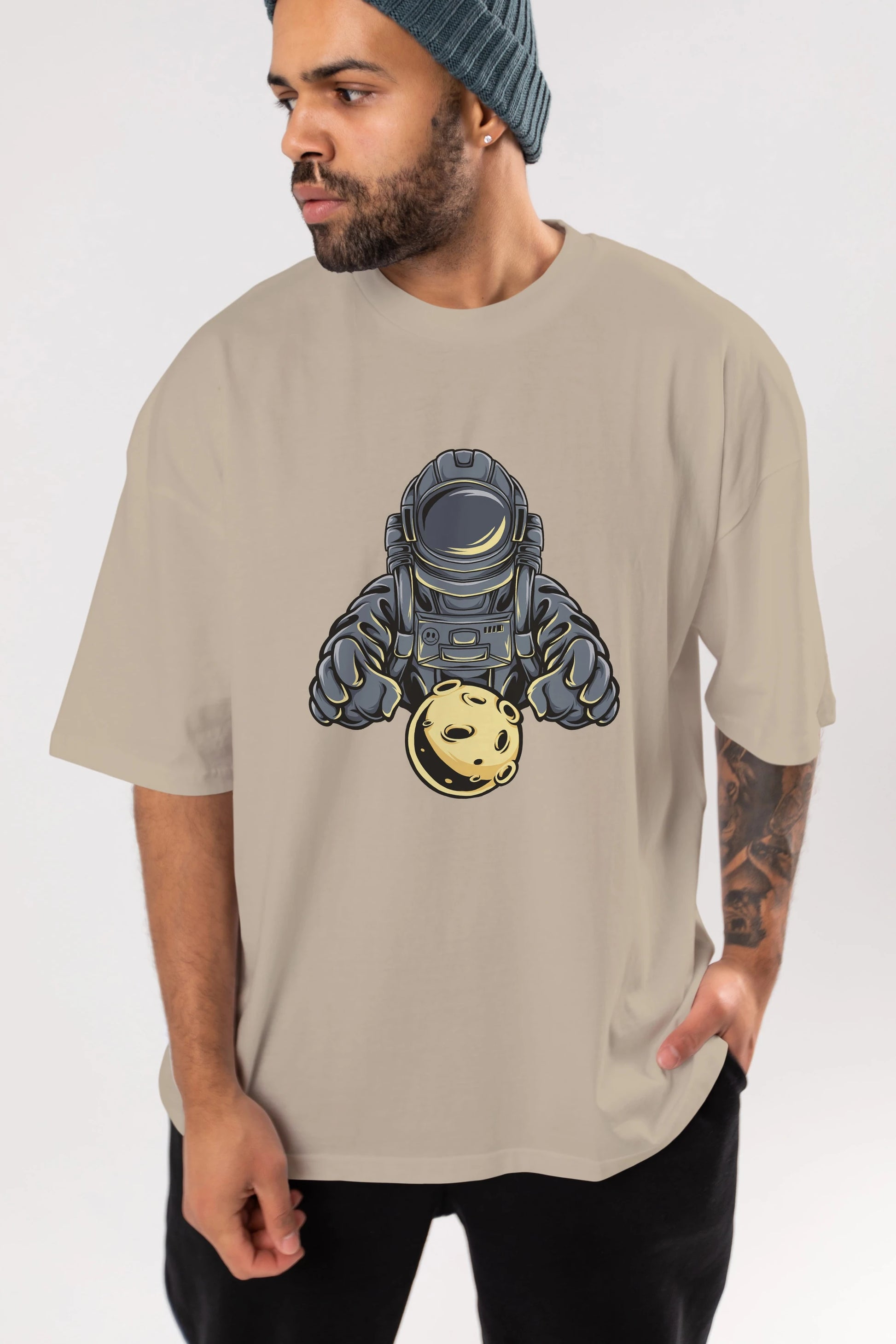 Astromoon tshirt Ön Baskılı Oversize t-shirt Erkek Kadın Unisex