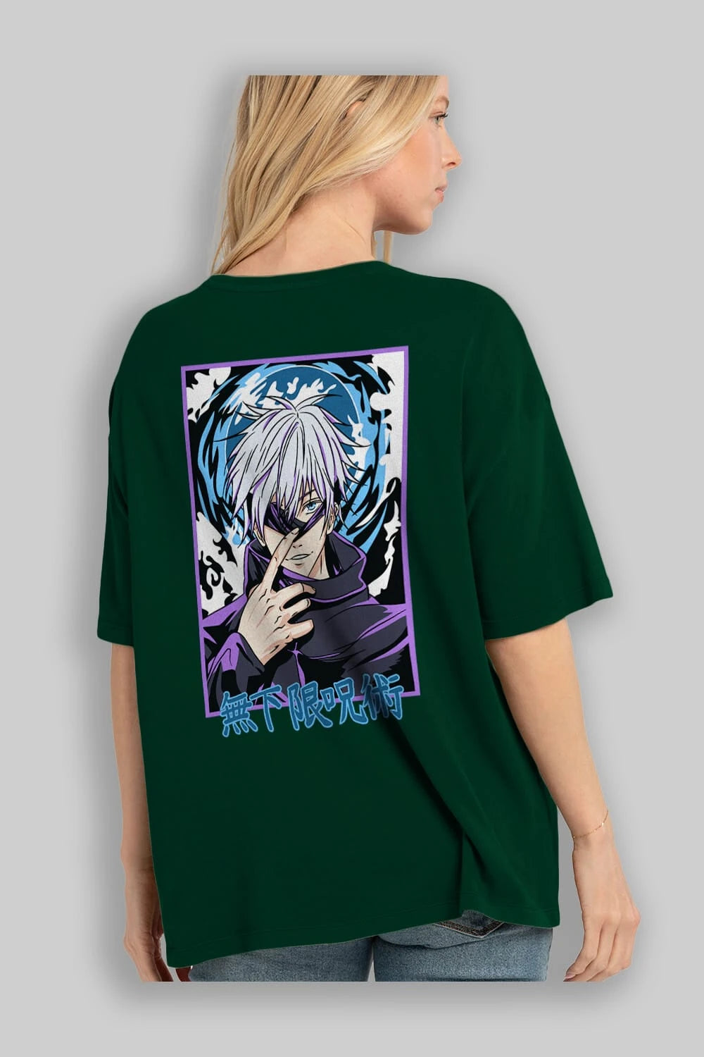 SATORU GOJO 3 Anime Arka Baskılı Oversize t-shirt Erkek Kadın Unisex