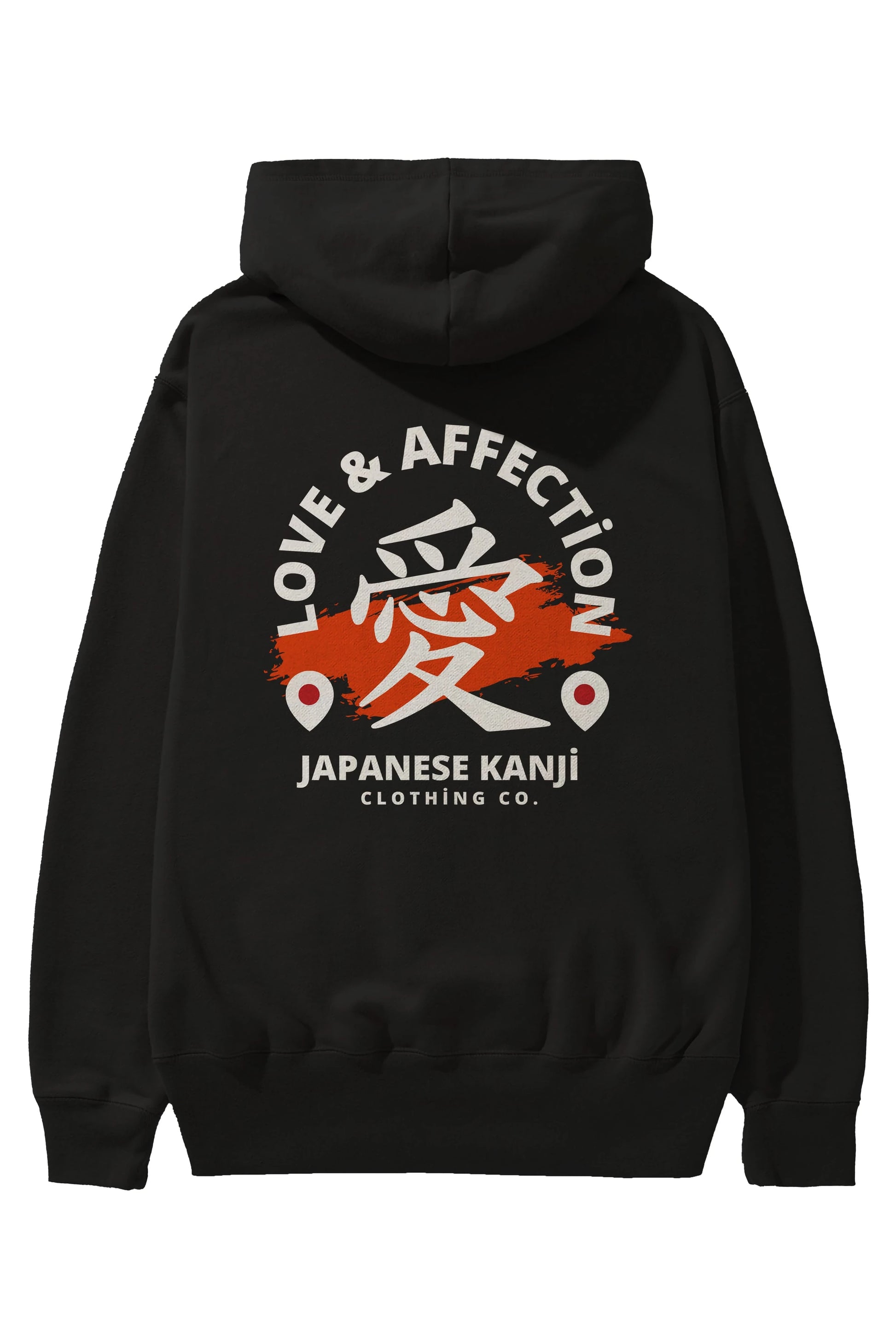 Love Affection Japanese Yazılı Arka Baskılı Oversize Hoodie Kapüşonlu Sweatshirt Erkek Kadın Unisex