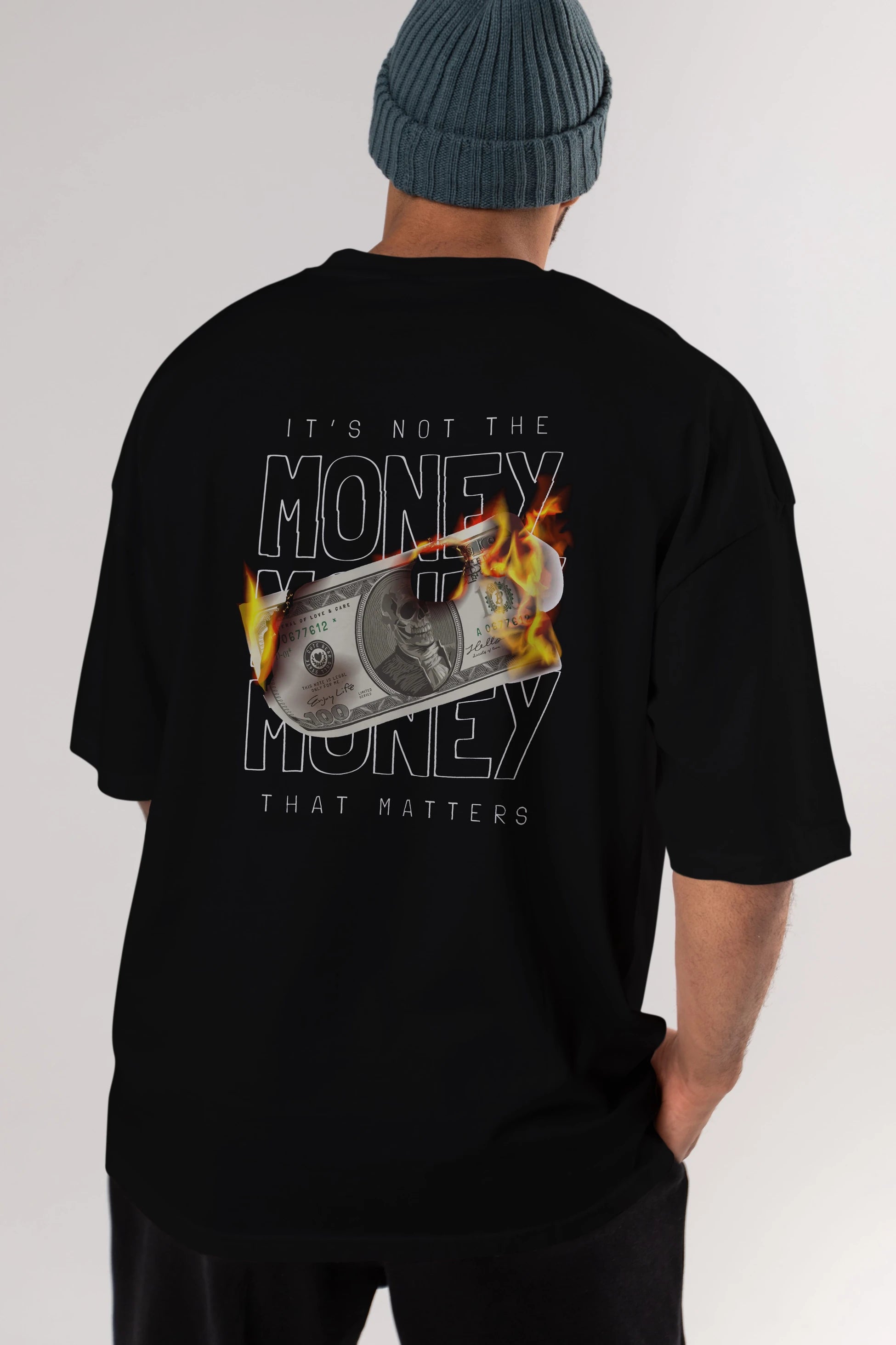 Teddy Bear Its Not The Money Arka Baskılı Oversize t-shirt Erkek Kadın Unisex %100 Pamuk