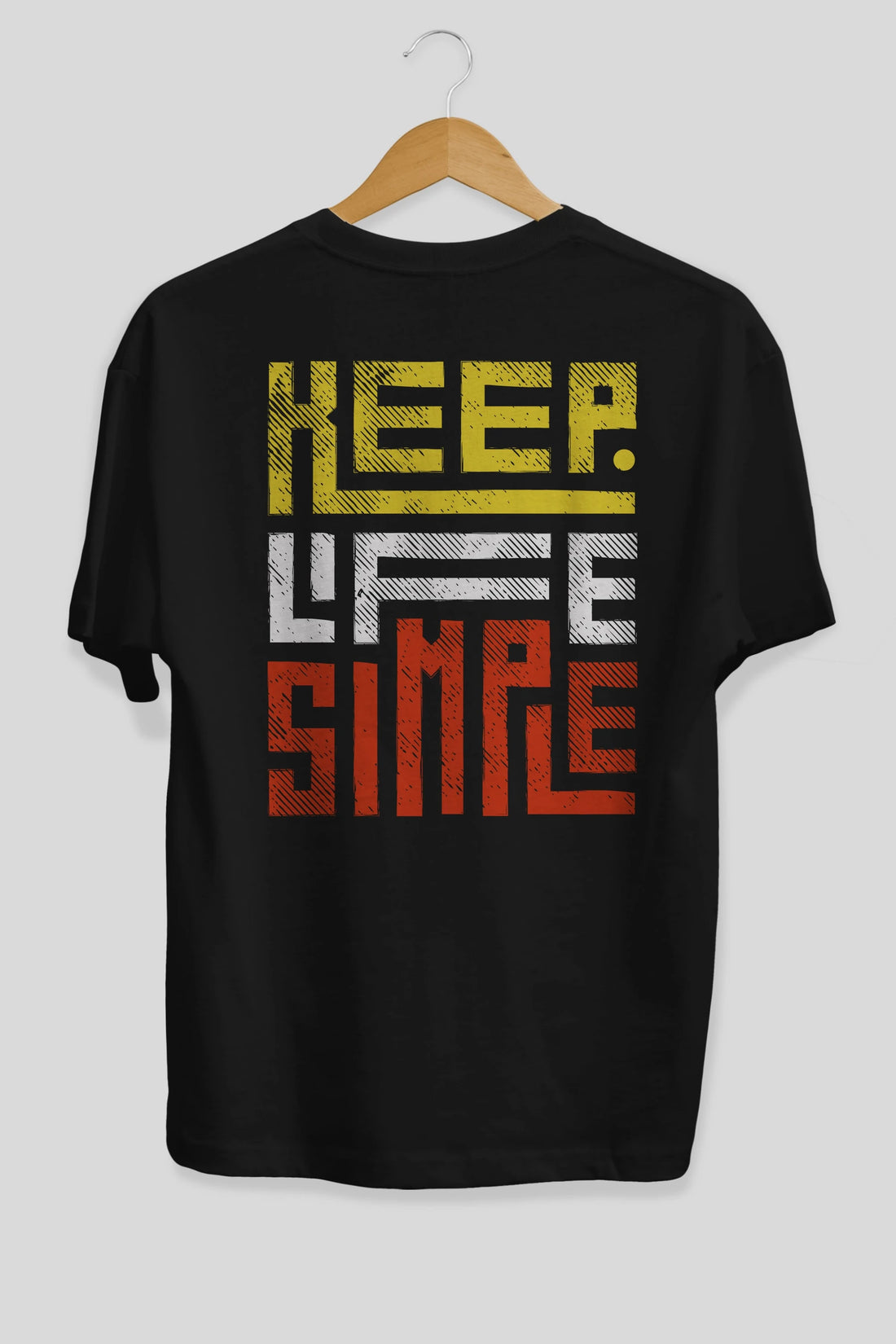 Keep Life Simple Yazılı Arka Baskılı Oversize t-shirt Erkek Kadın Unisex