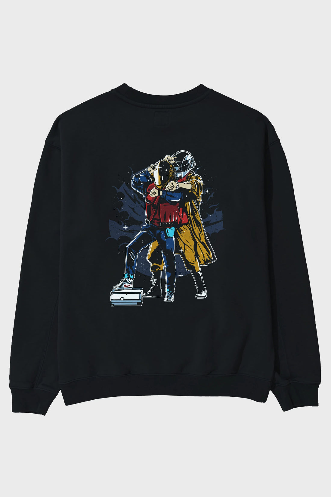 Back To The Beat Arka Baskılı Oversize Sweatshirt Erkek Kadın Unisex
