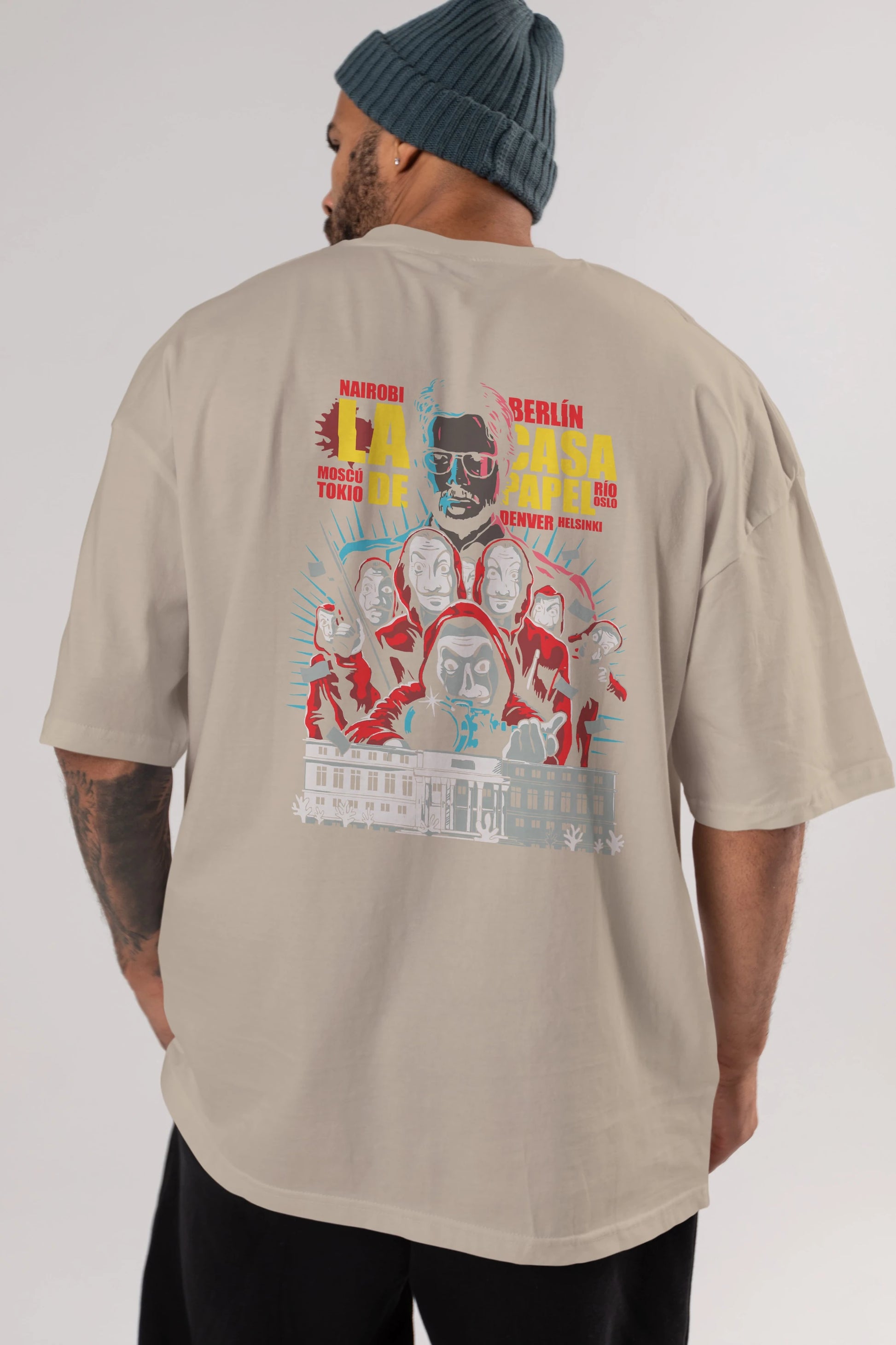 La Casa De Papel (6) Arka Baskılı Oversize t-shirt Erkek Kadın Unisex %100 Pamuk Bisiklet Yaka tişort