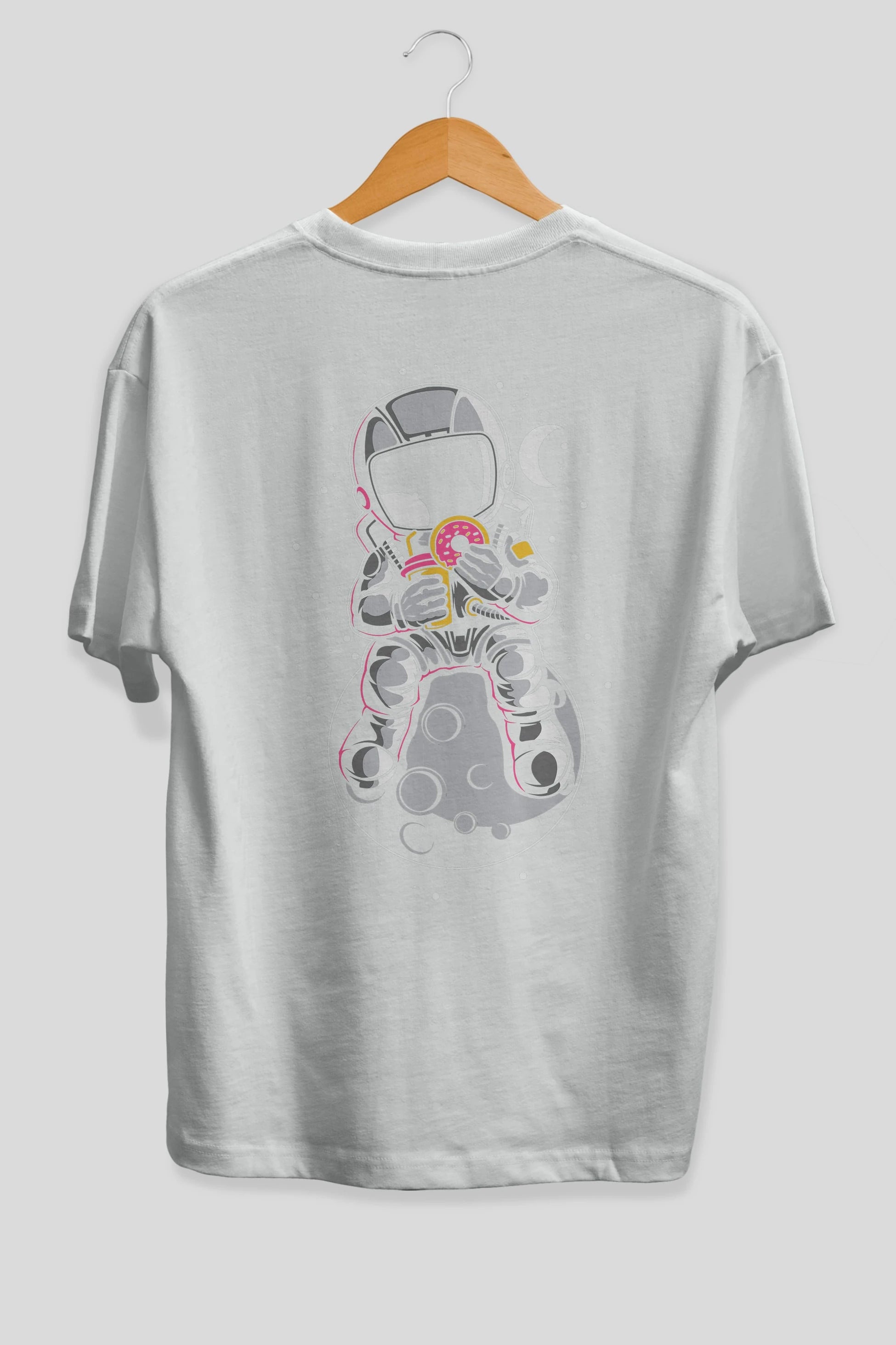 Astronaut Donuts Arka Baskılı Oversize t-shirt Erkek Kadın Unisex