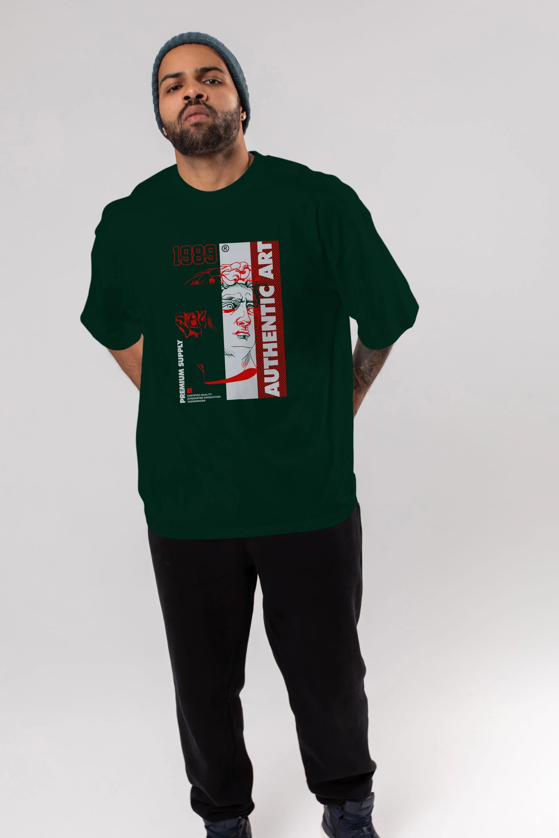 Authentic Art Ön Baskılı Oversize t-shirt Erkek Kadın Unisex