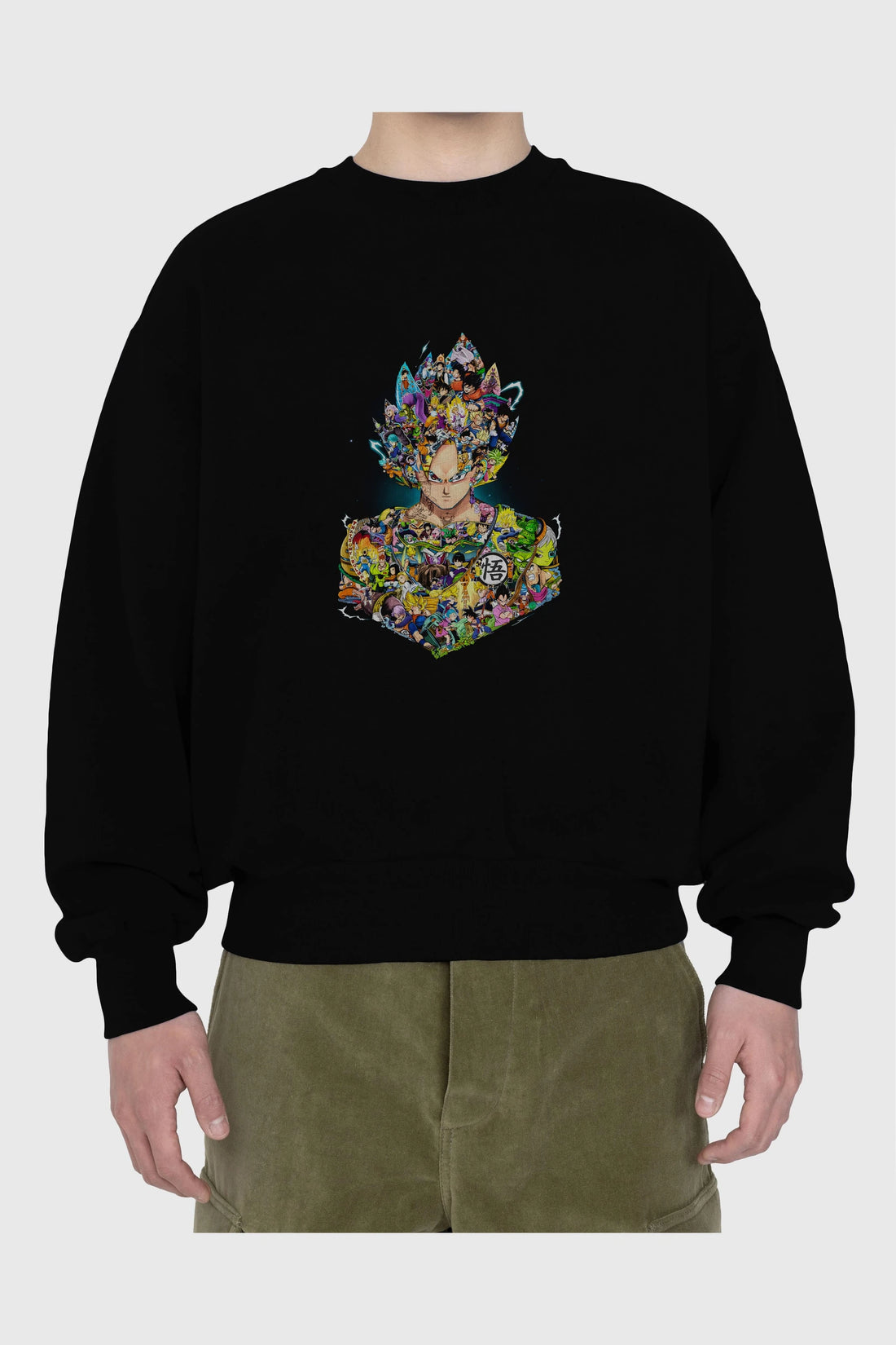 DRAGON BALL ART Anime Ön Baskılı Oversize Sweatshirt Erkek Kadın Unisex