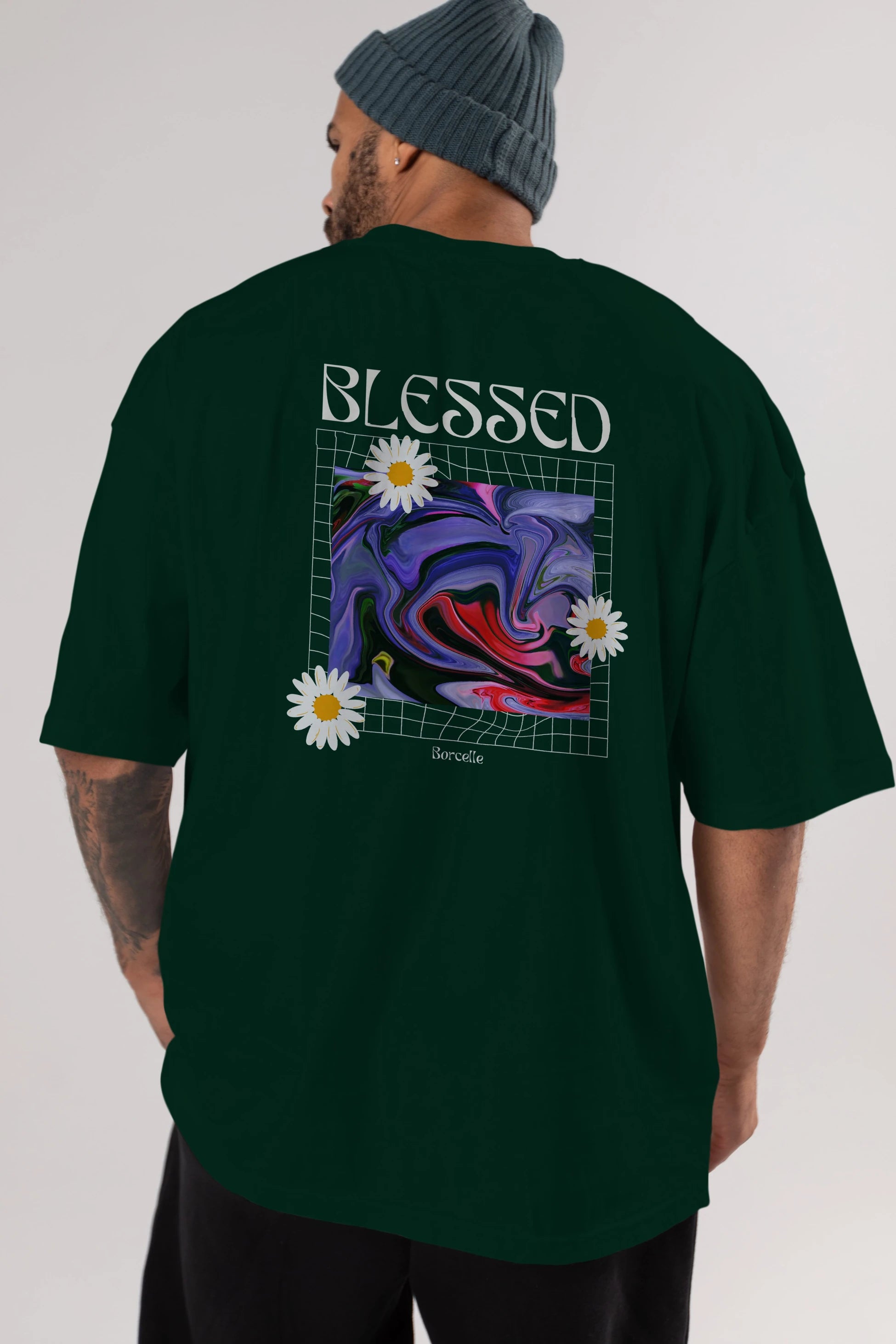 Blessed Arka Baskılı Oversize t-shirt Erkek Kadın Unisex