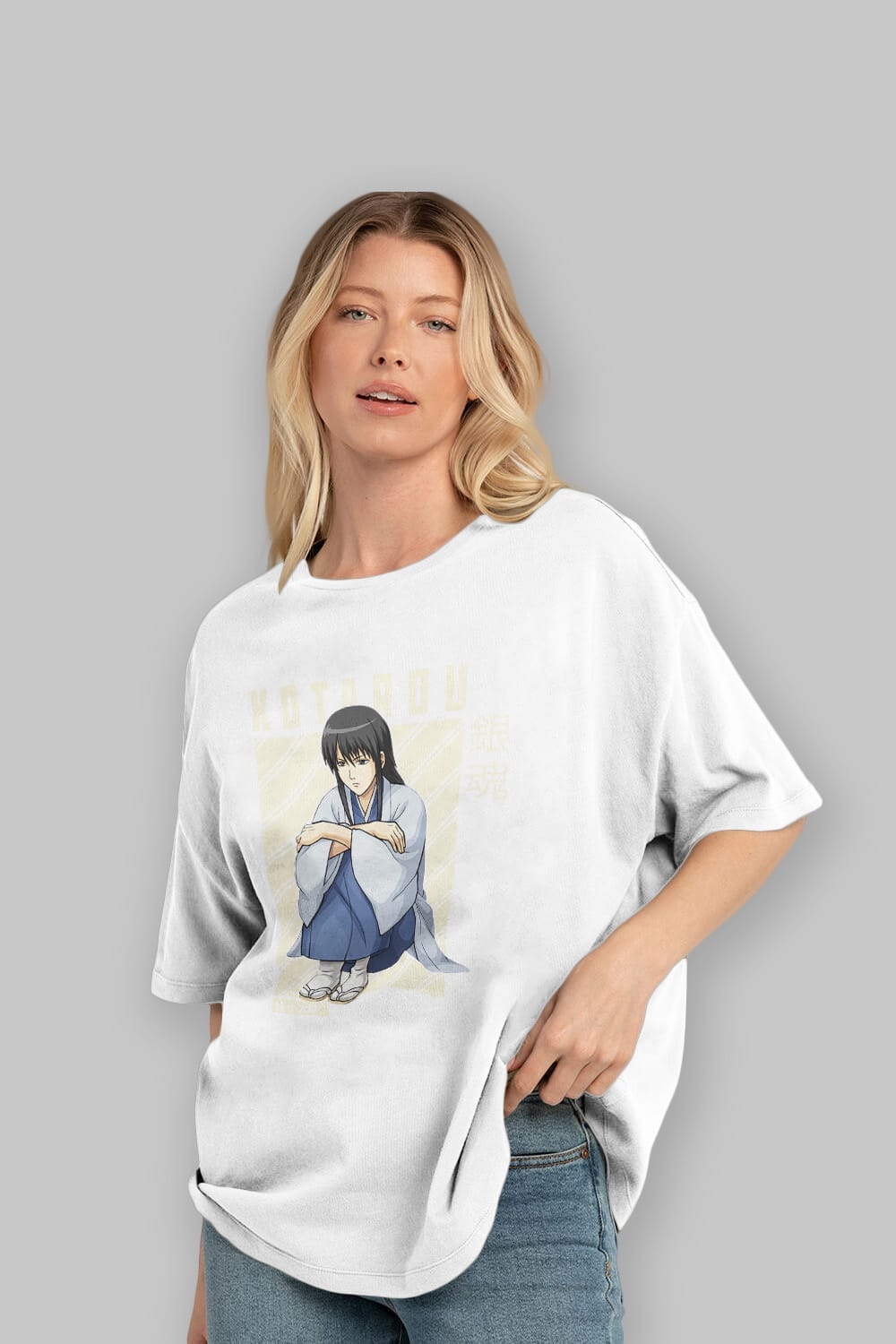 Kotarou Katsura GINTAMA Anime Ön Baskılı Oversize t-shirt %100 pamuk Erkek Kadın Unisex