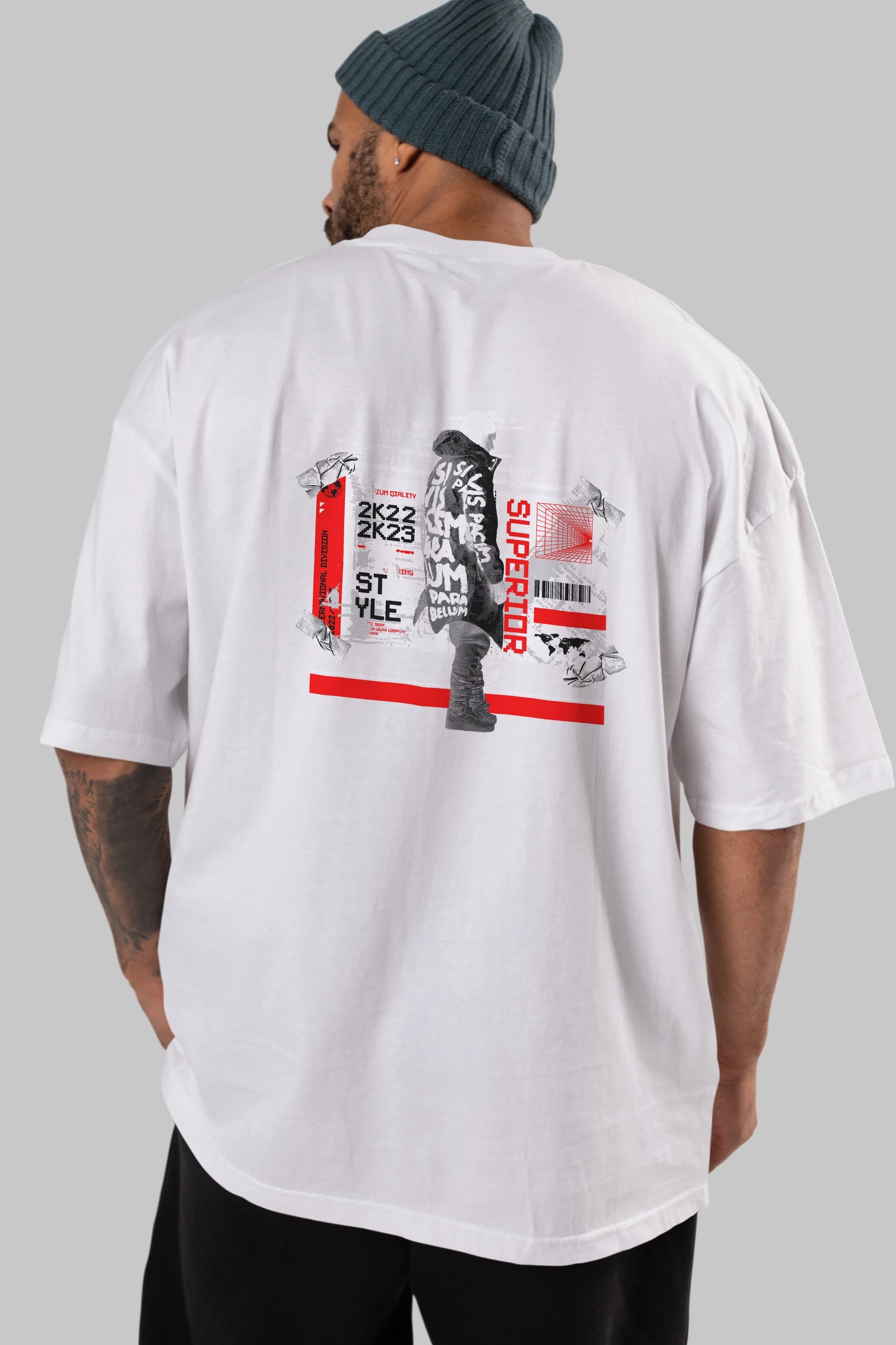 Superior Arka Baskılı Oversize t-shirt Erkek Kadın Unisex