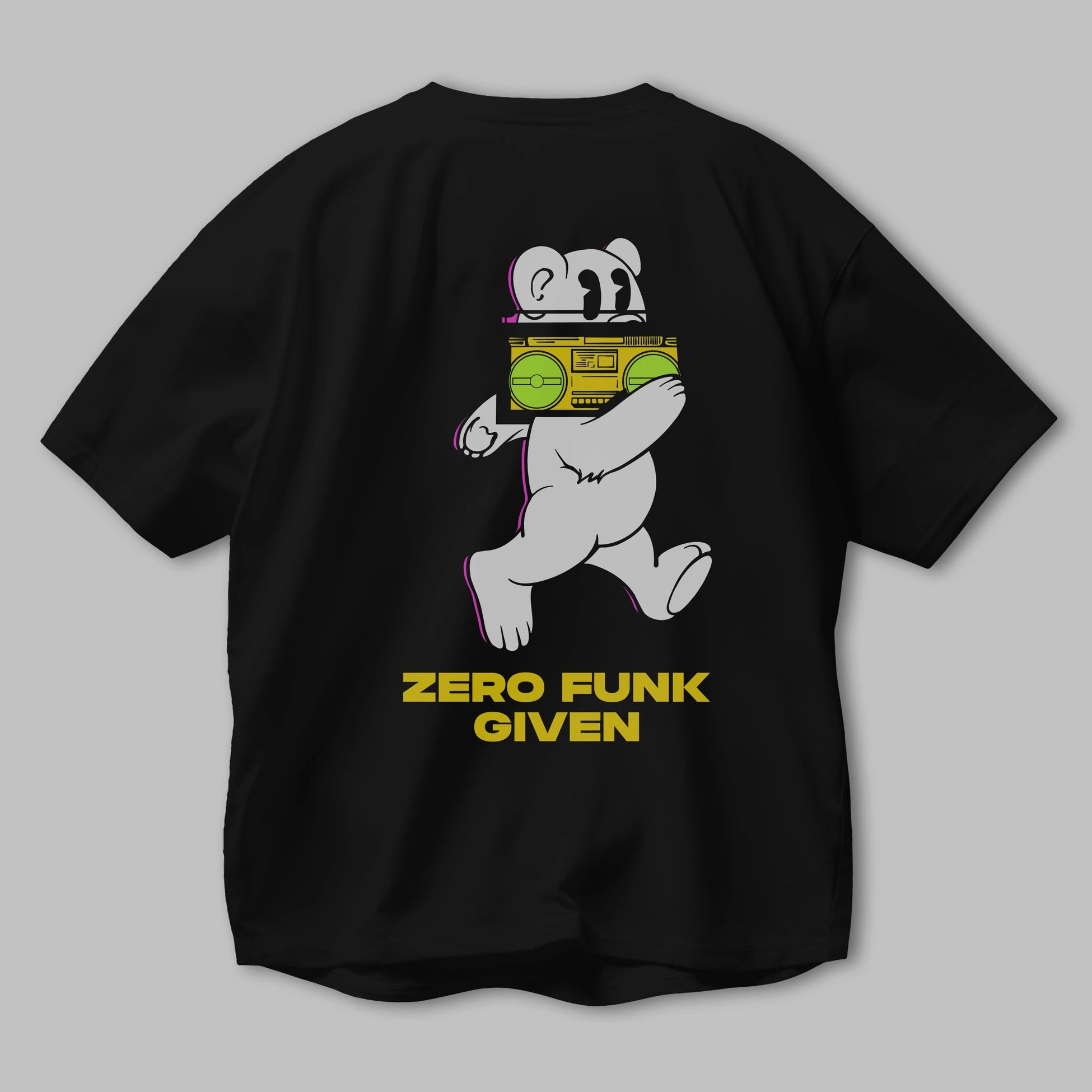 Zero Funk Given Bear Arka Baskılı Oversize t-shirt Erkek Kadın Unisex