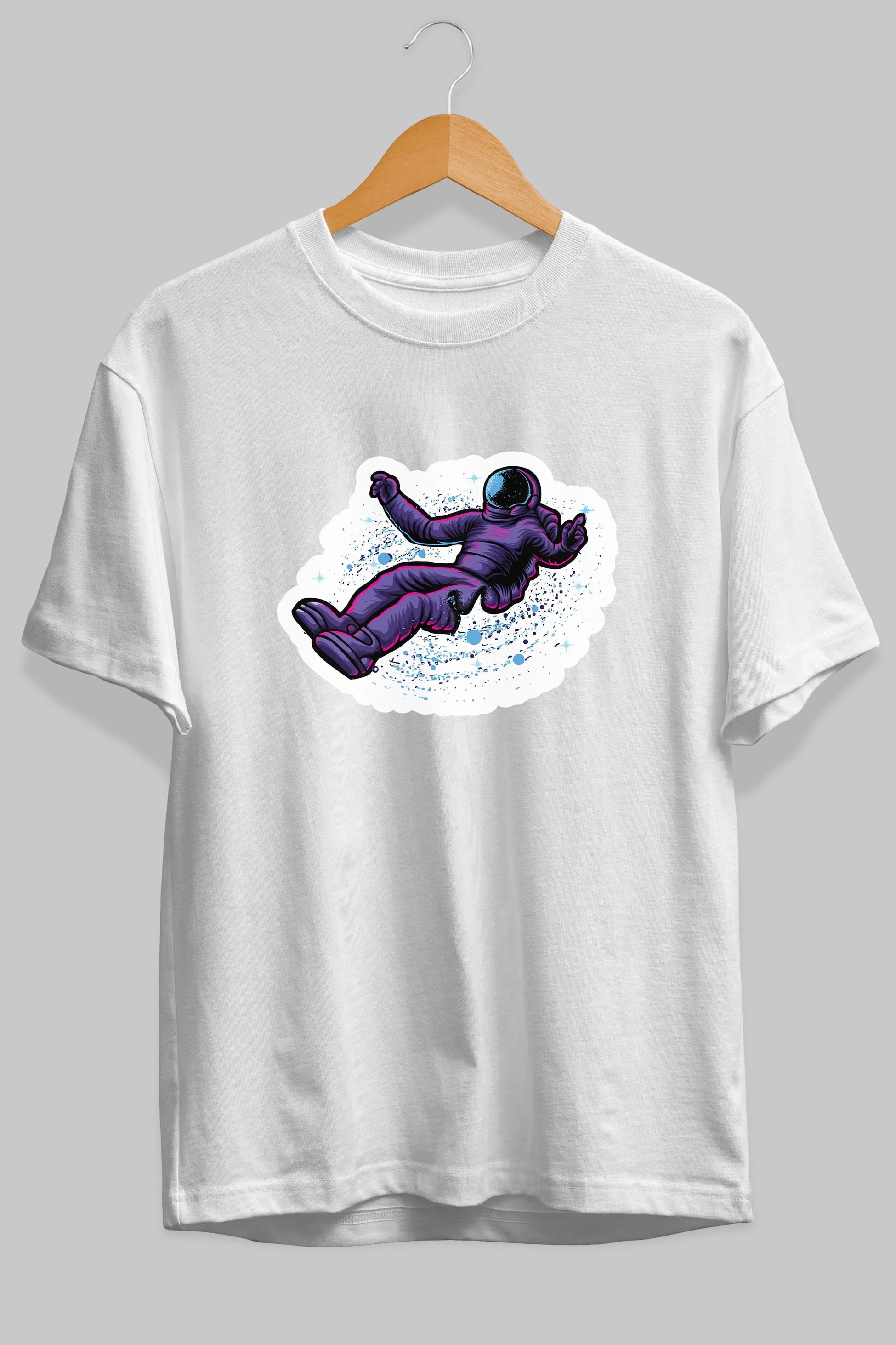 Having fun in outer space sticker Ön Baskılı Oversize t-shirt Erkek Kadın Unisex