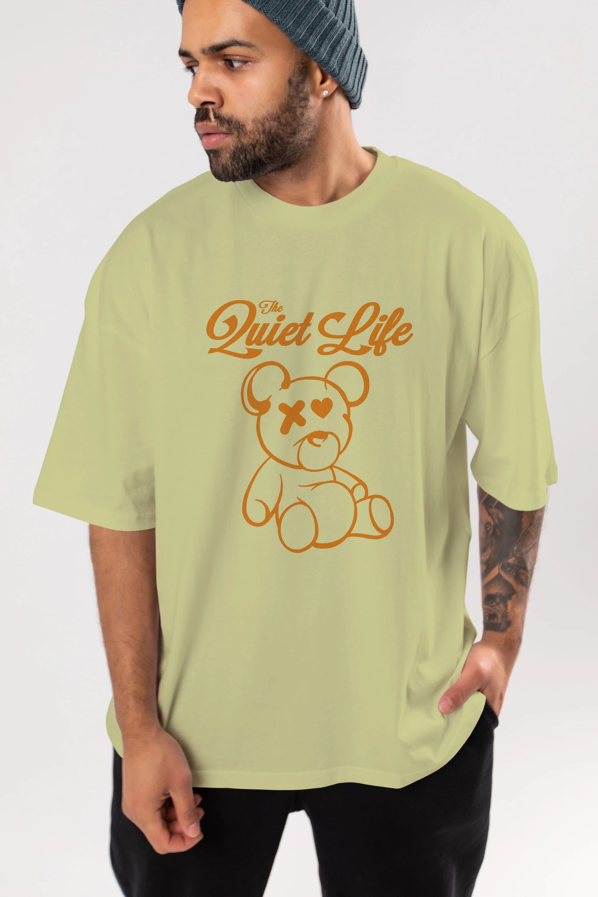 The Life Bear Ön Baskılı Oversize t-shirt Erkek Kadın Unisex