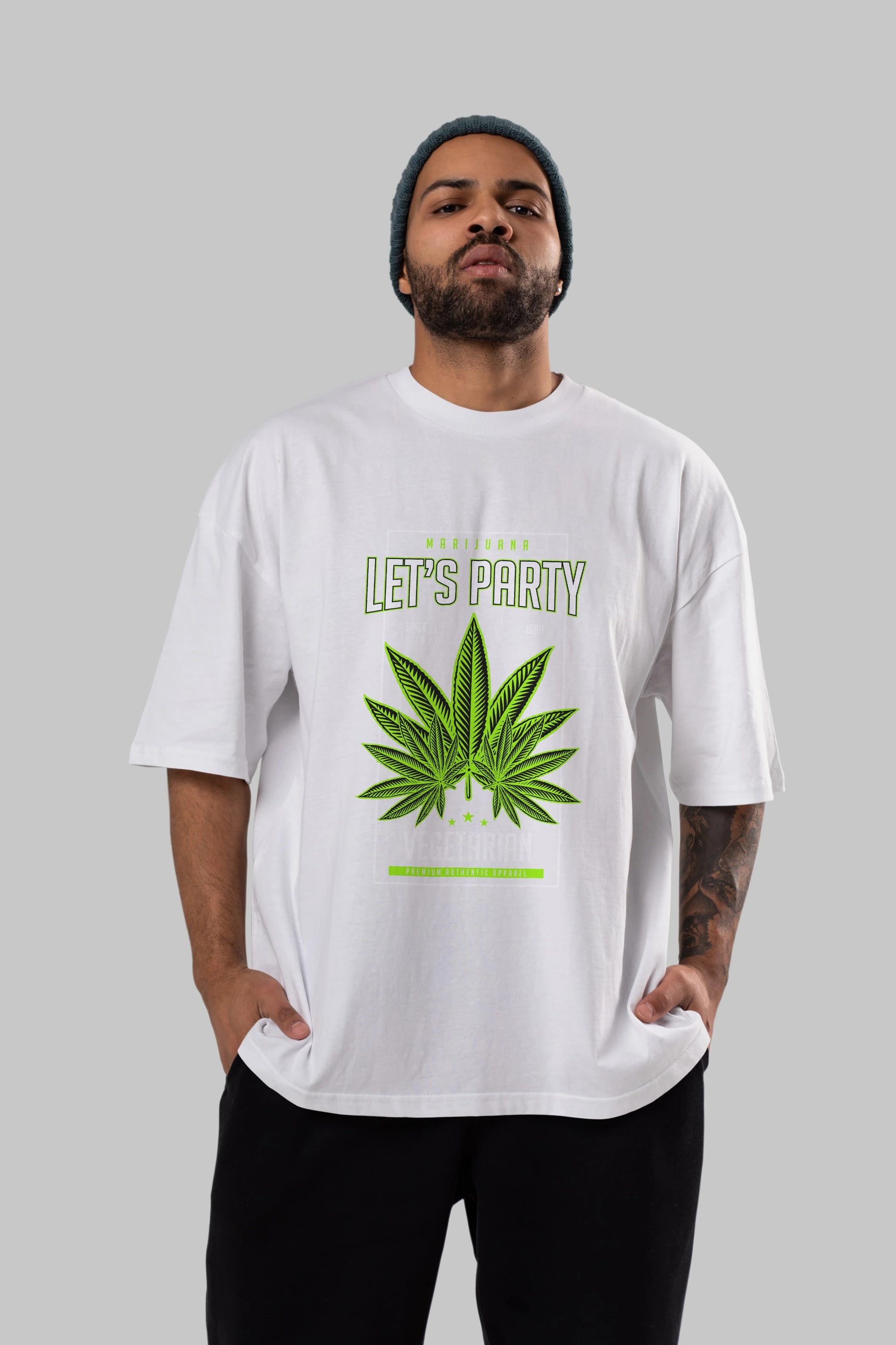 Lets Party Ön Baskılı Oversize t-shirt Erkek Kadın Unisex