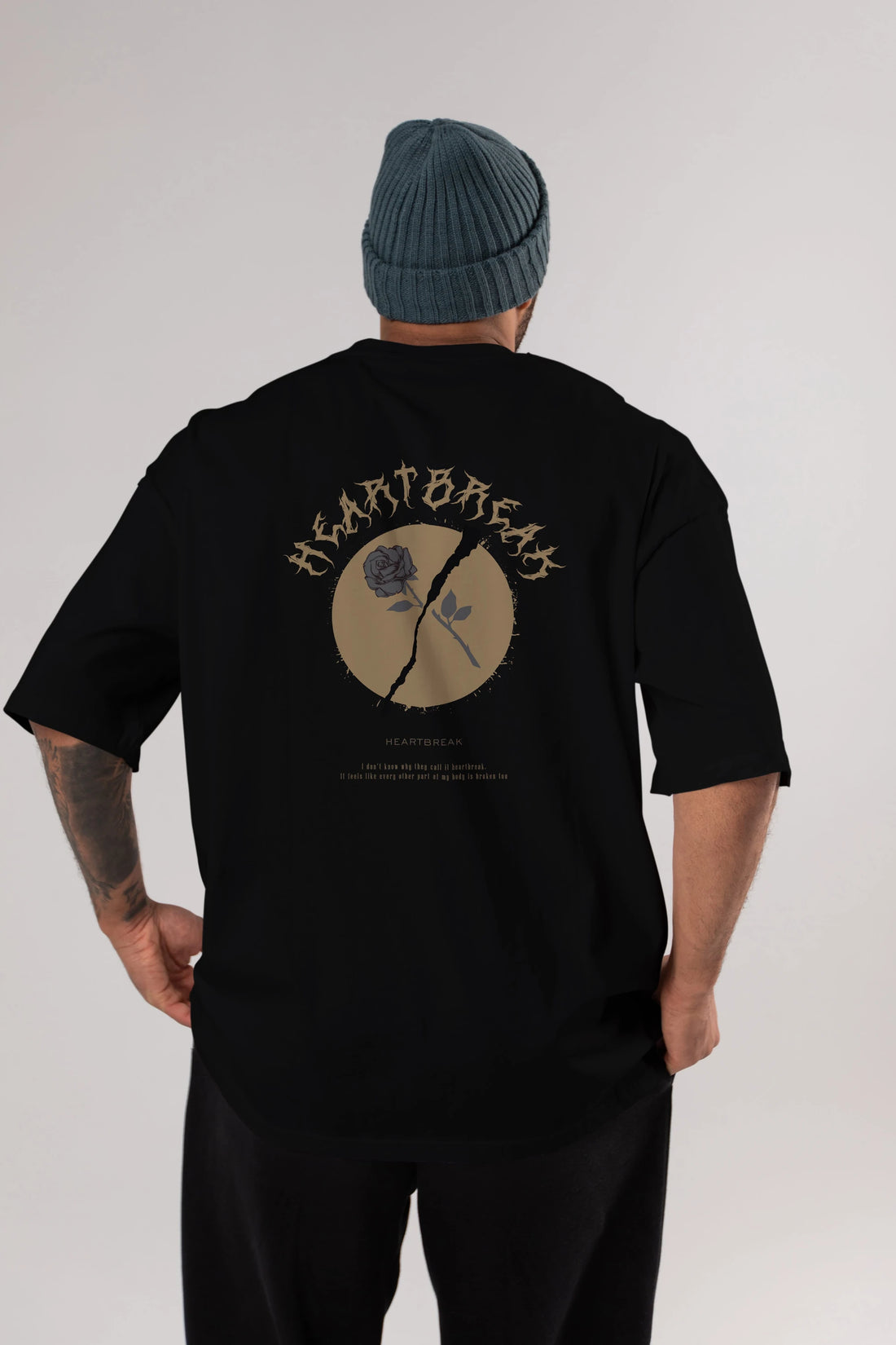 Heartbreak Arka Baskılı Oversize t-shirt Erkek Kadın Unisex
