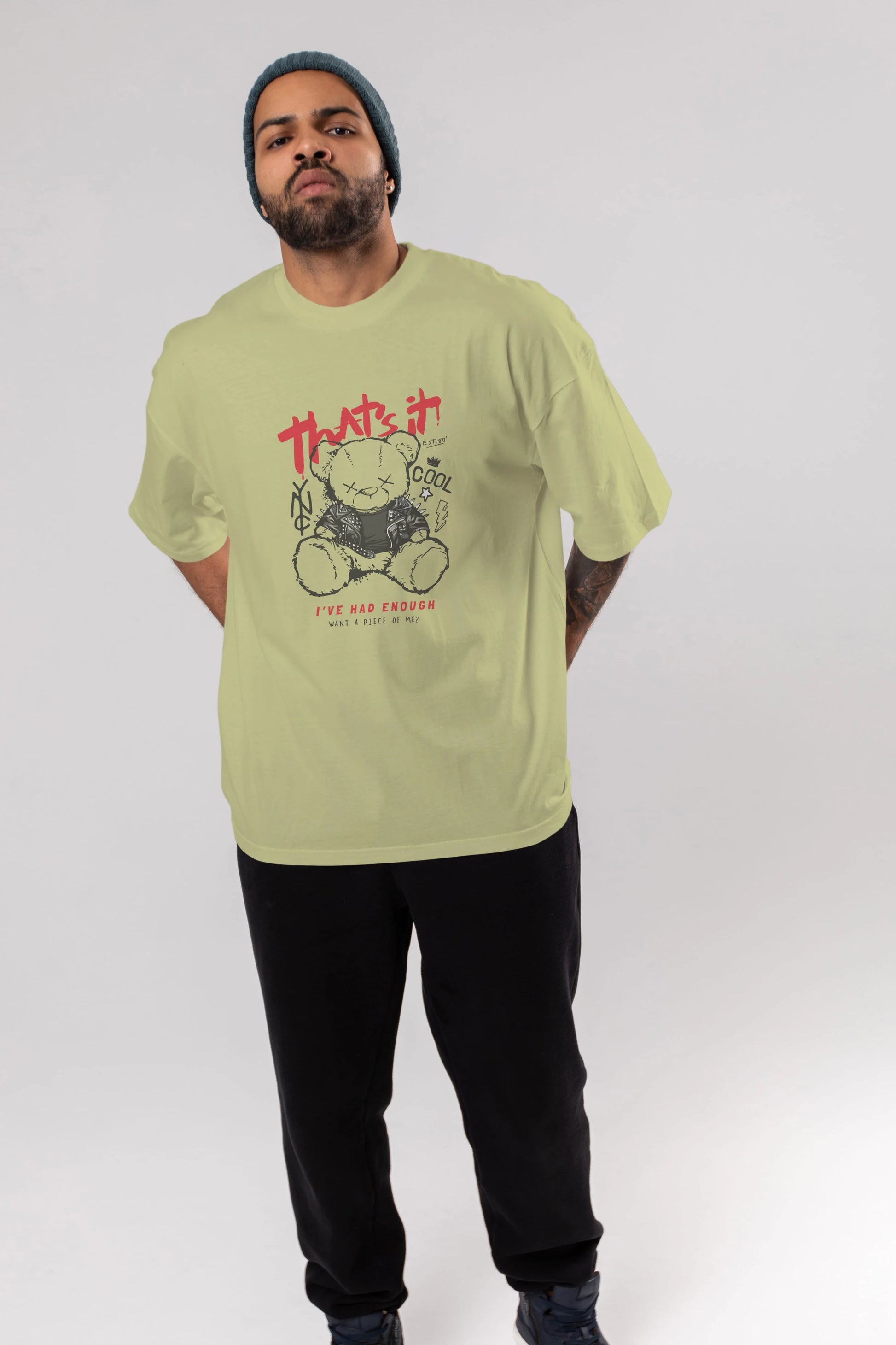 Thats it Bear Ön Baskılı Oversize t-shirt Erkek Kadın Unisex
