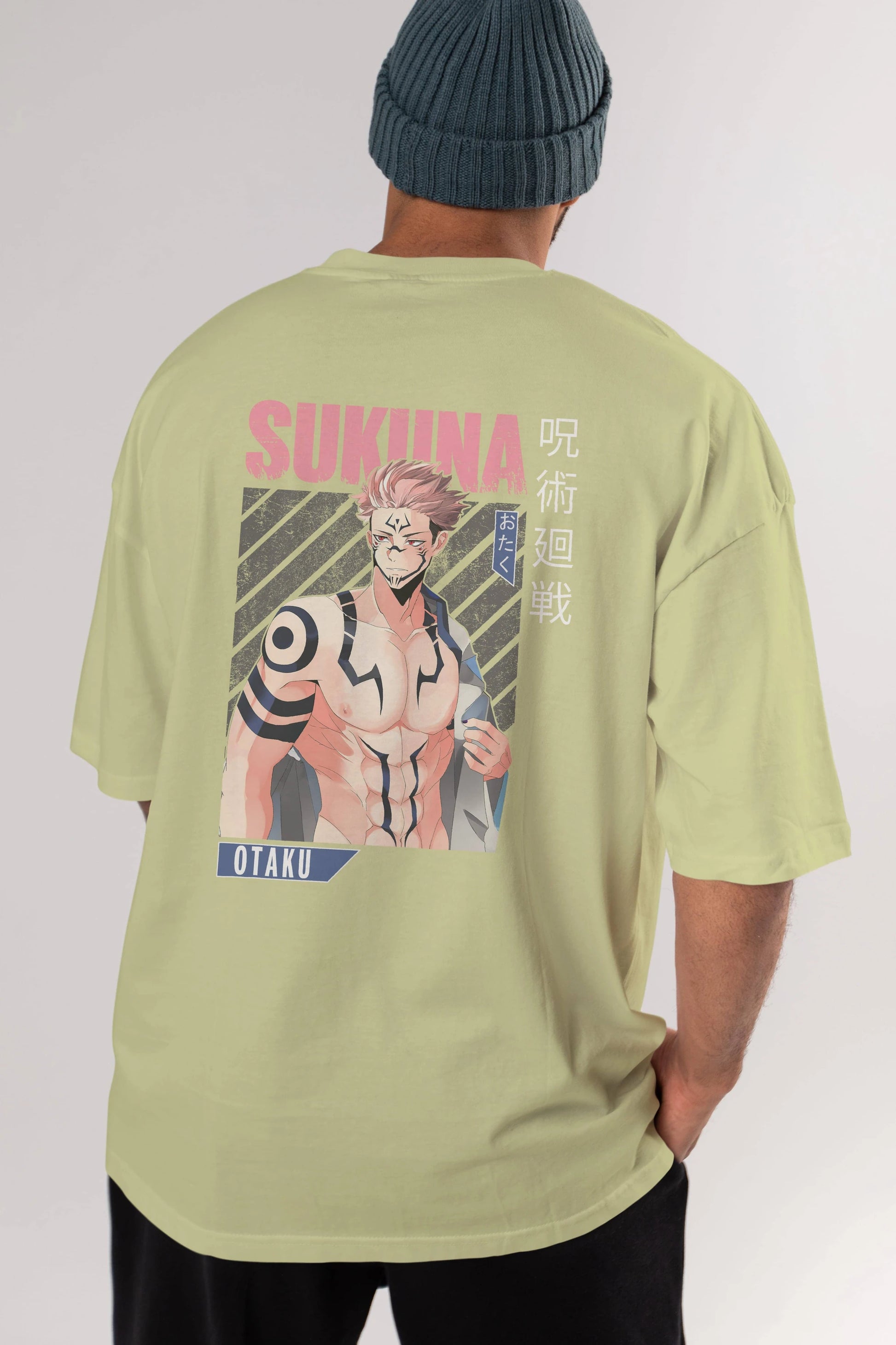 Sukuna Ryoumen 1 Anime Arka Baskılı Oversize t-shirt Erkek Kadın Unisex