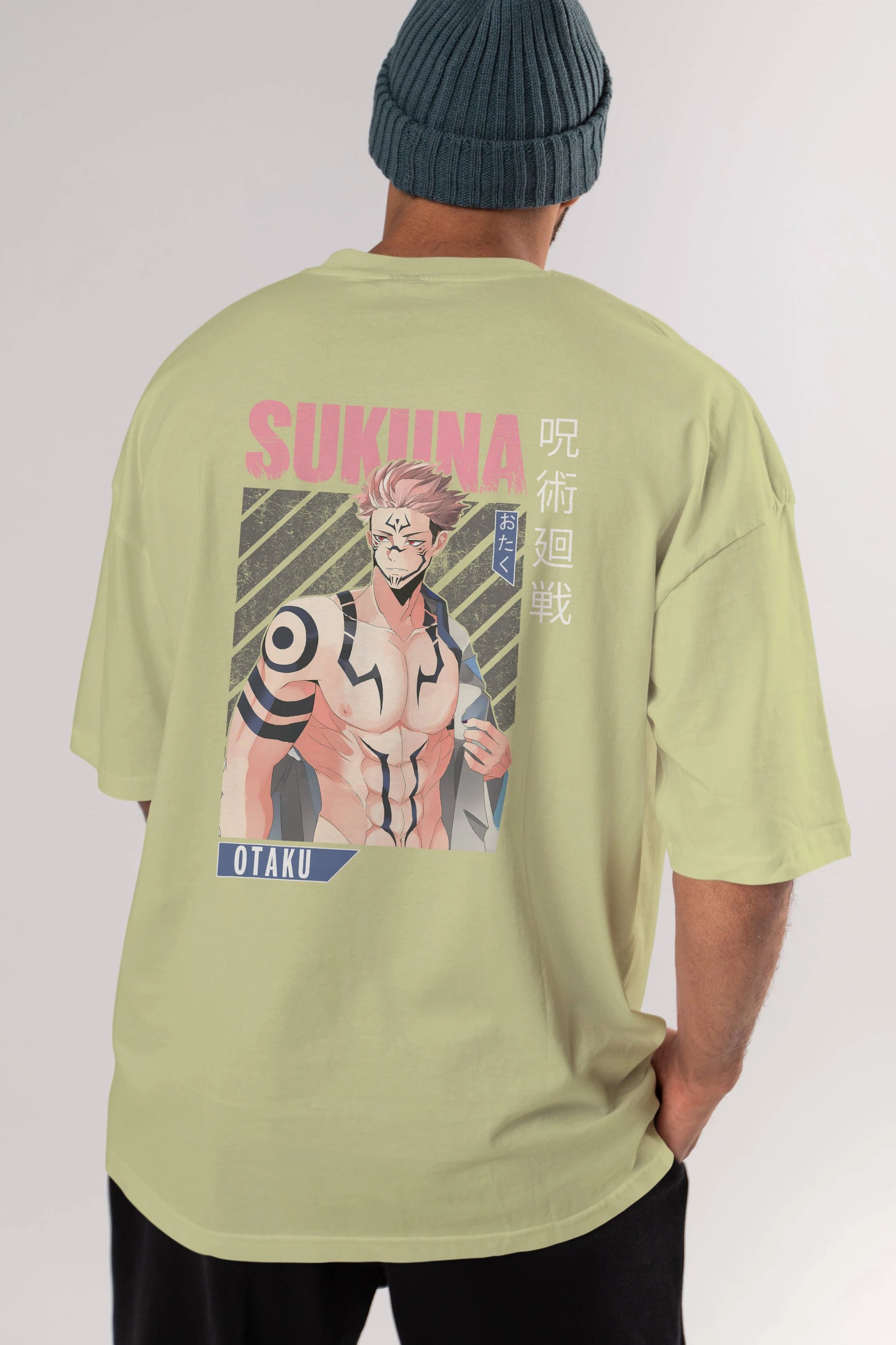 Sukuna Ryoumen 1 Anime Arka Baskılı Oversize t-shirt Erkek Kadın Unisex