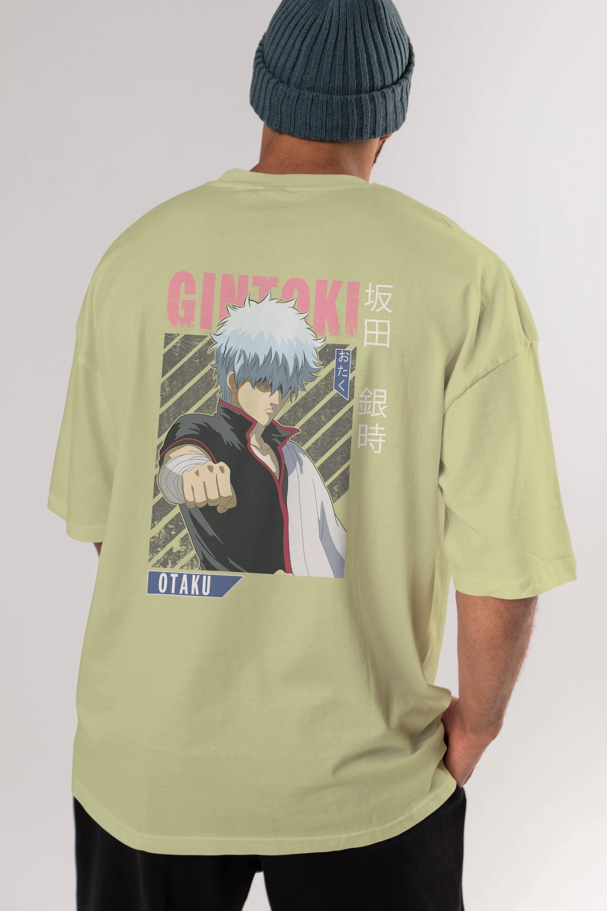 Gintoki Sakata GINTAMA 2 Anime Arka Baskılı Oversize t-shirt Erkek Kadın Unisex