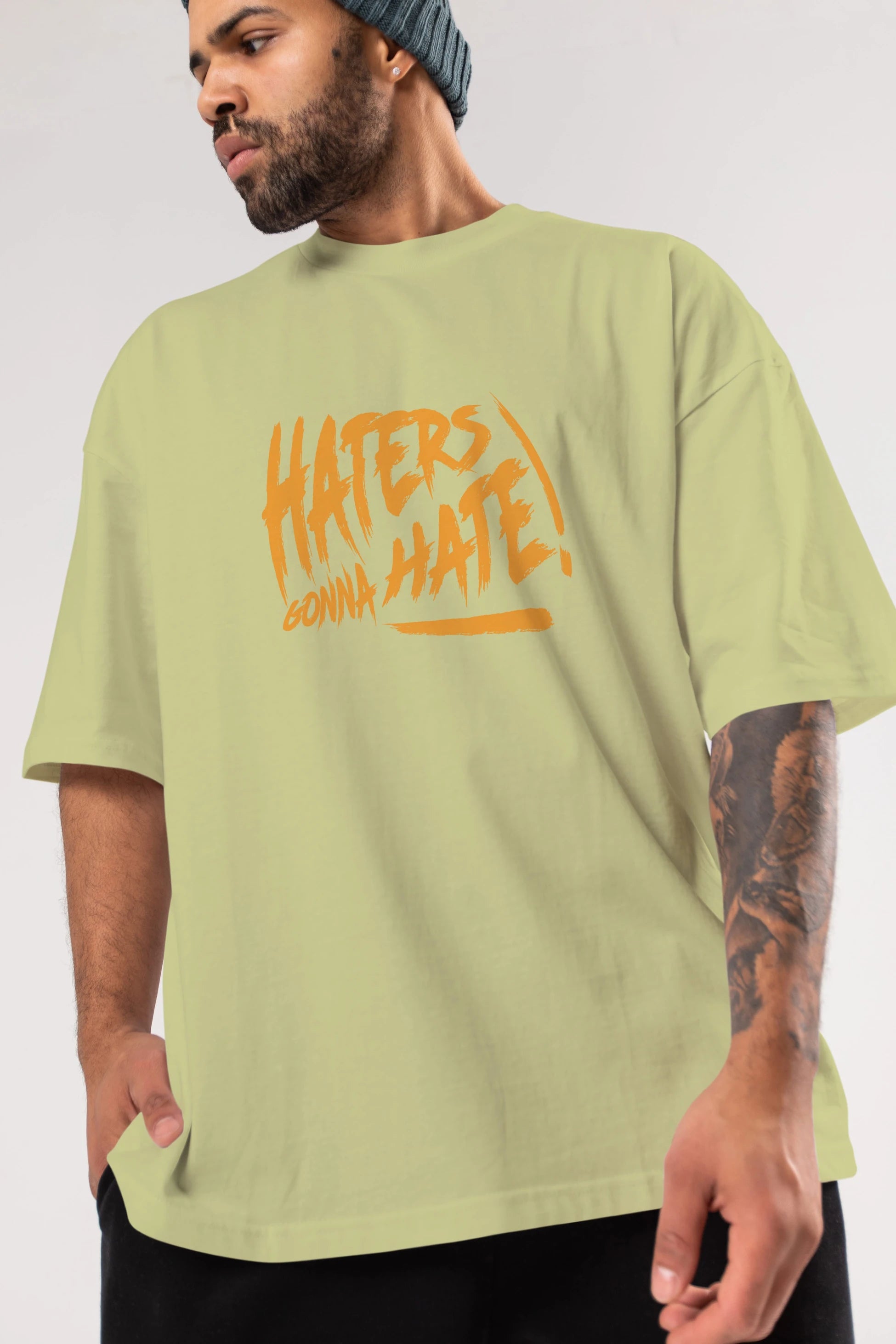 Hater Gonna Hate Ön Baskılı Oversize t-shirt Erkek Kadın Unisex