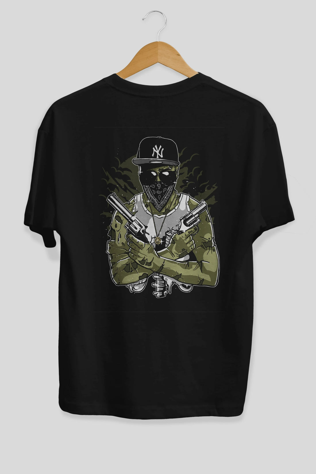 Gangsta Zombie Arka Baskılı Oversize t-shirt Erkek Kadın Unisex %100 Pamuk