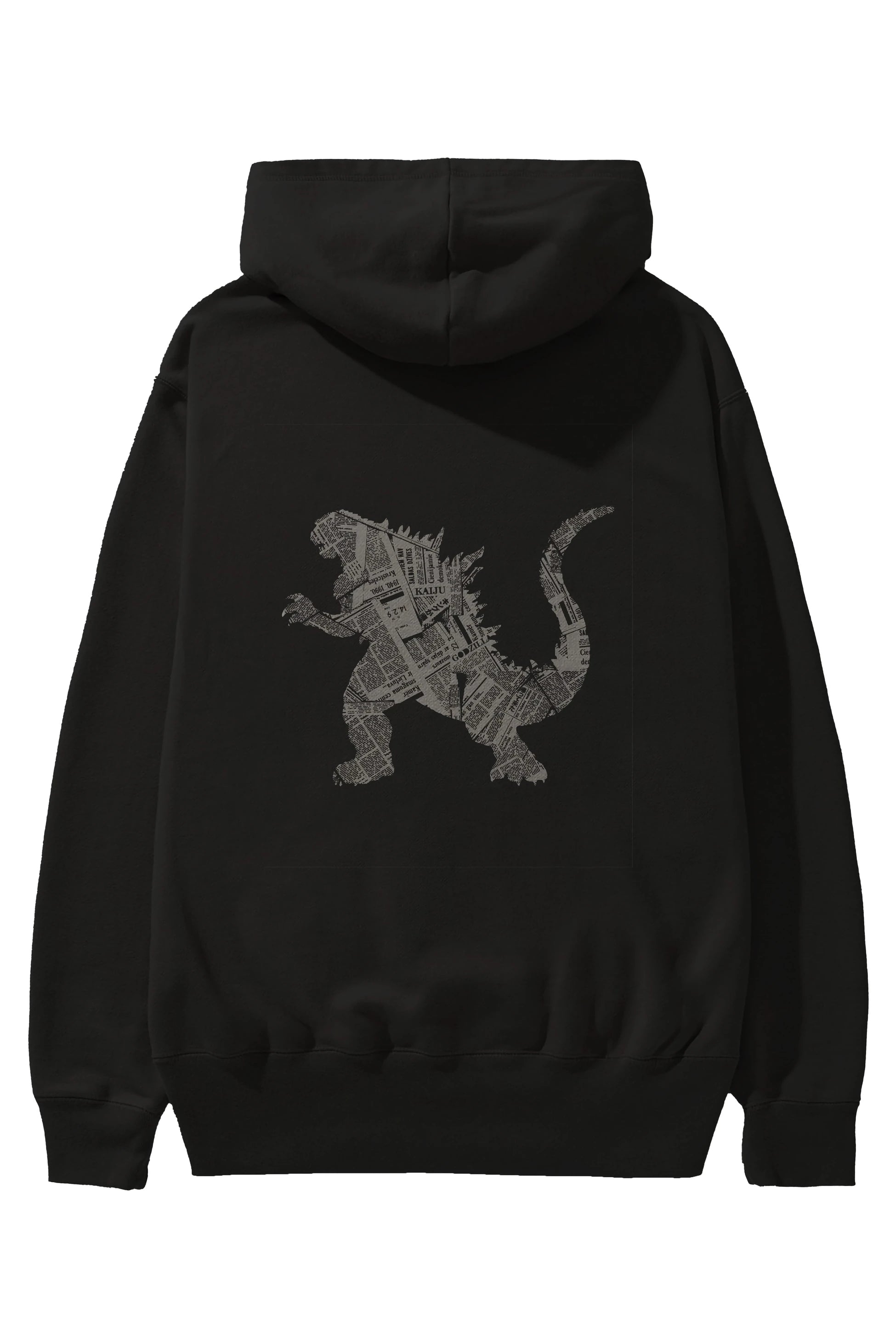 Kaiju Arka Baskılı Hoodie Oversize Kapüşonlu Sweatshirt Erkek Kadın Unisex