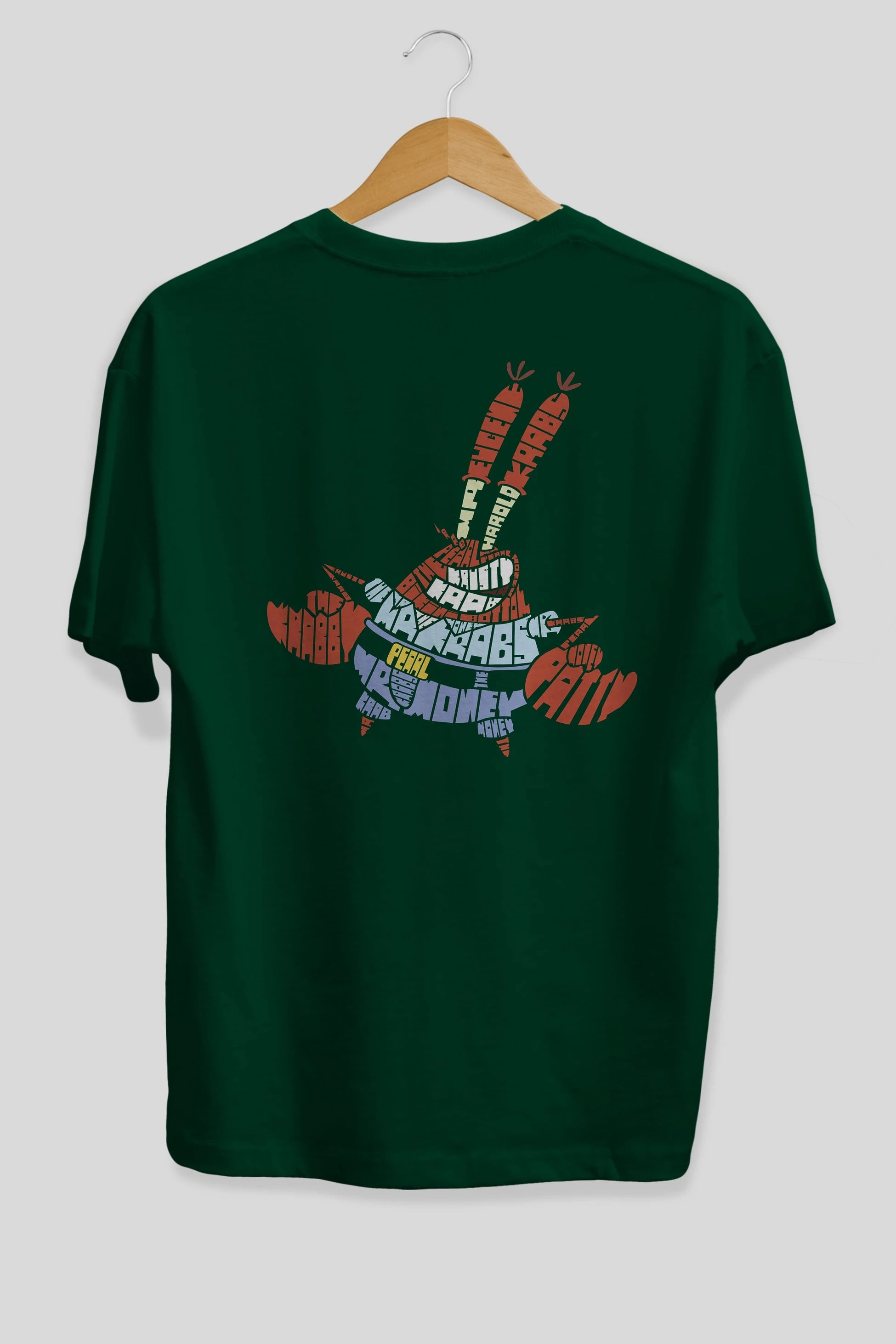 Mr Krabs Arka Baskılı Oversize t-shirt %100 pamuk Erkek Kadın Unisex