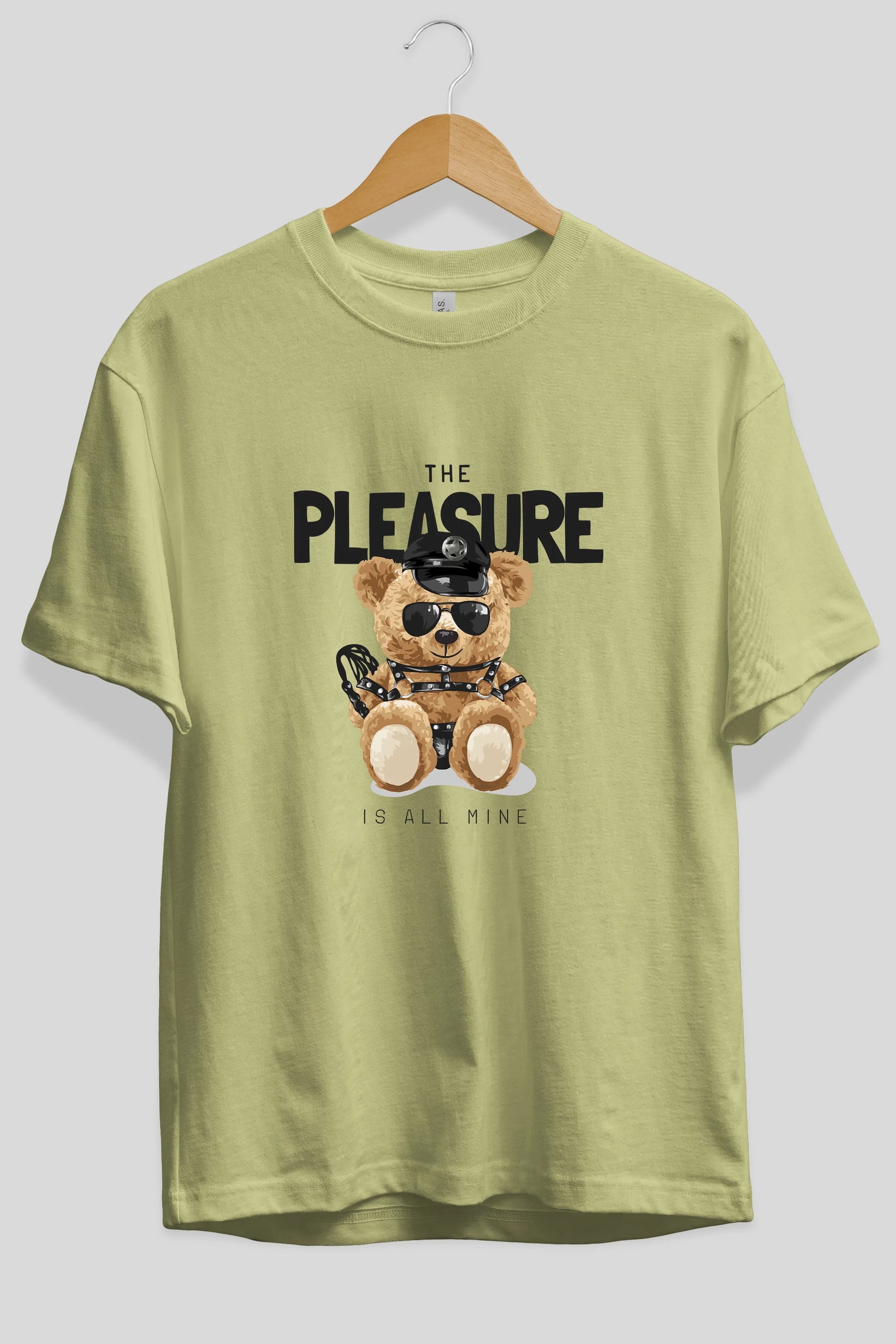 Teddy Bear The Pleasure Ön Baskılı Oversize t-shirt Erkek Kadın Unisex %100 Pamuk