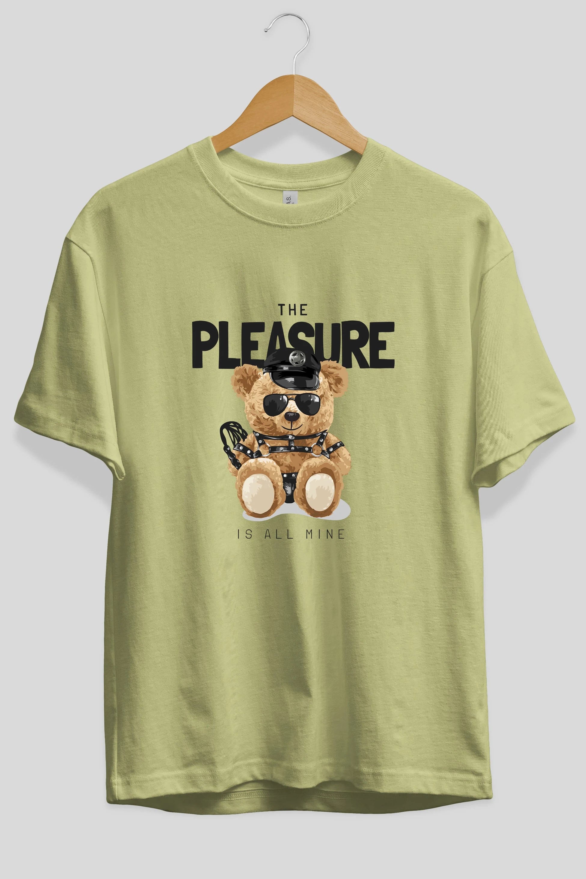 Teddy Bear The Pleasure Ön Baskılı Oversize t-shirt Erkek Kadın Unisex %100 Pamuk