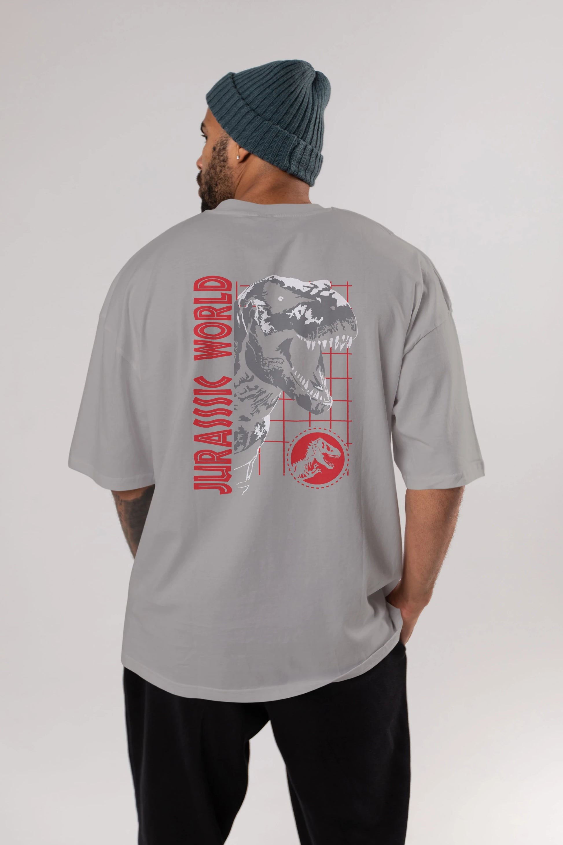 Jurassic Park (2) Arka Baskılı Oversize t-shirt Erkek Kadın Unisex %100 Pamuk Bisiklet Yaka tişort