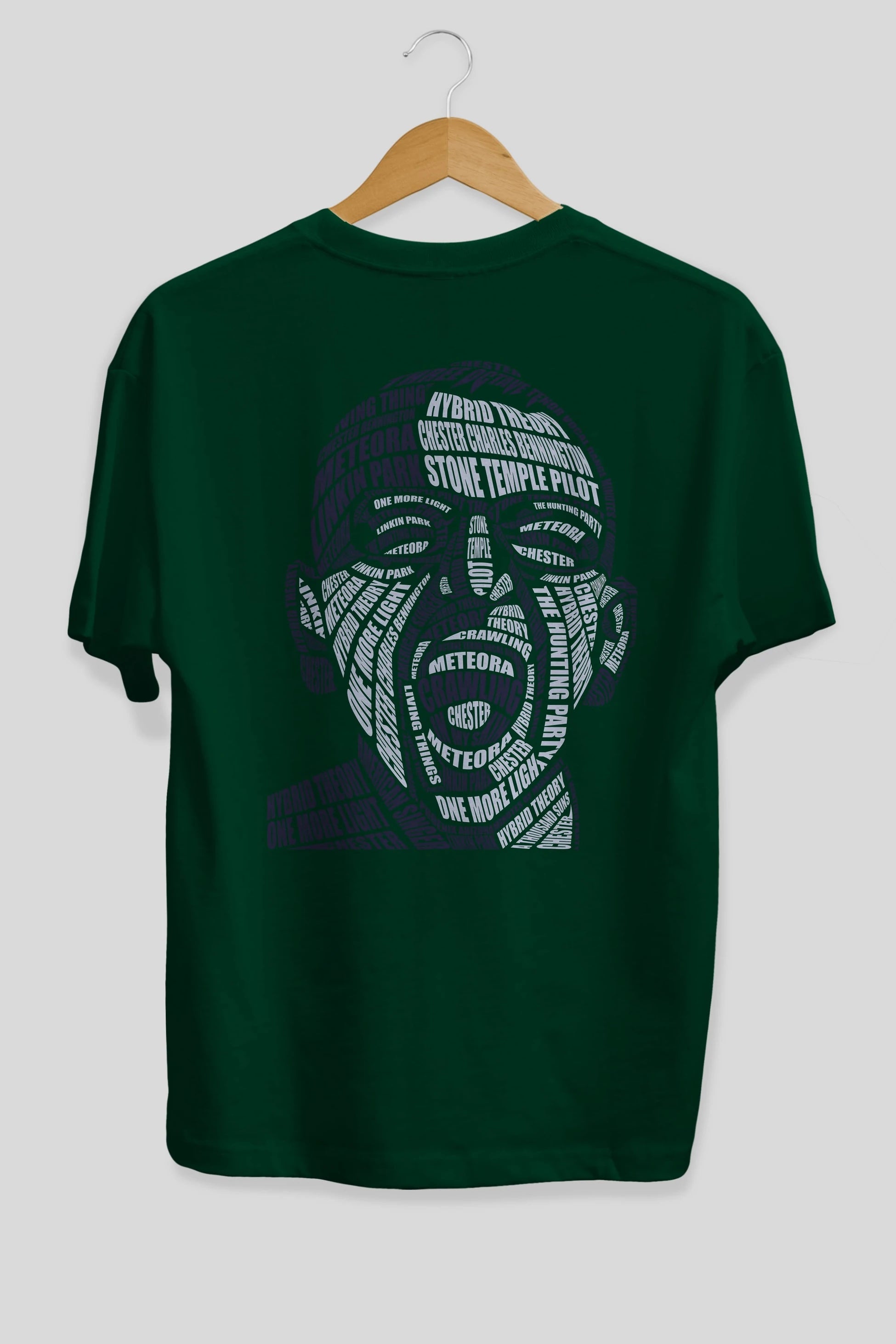 Chester Bennington Calligram Arka Baskılı Oversize t-shirt %100 pamuk Erkek Kadın Unisex